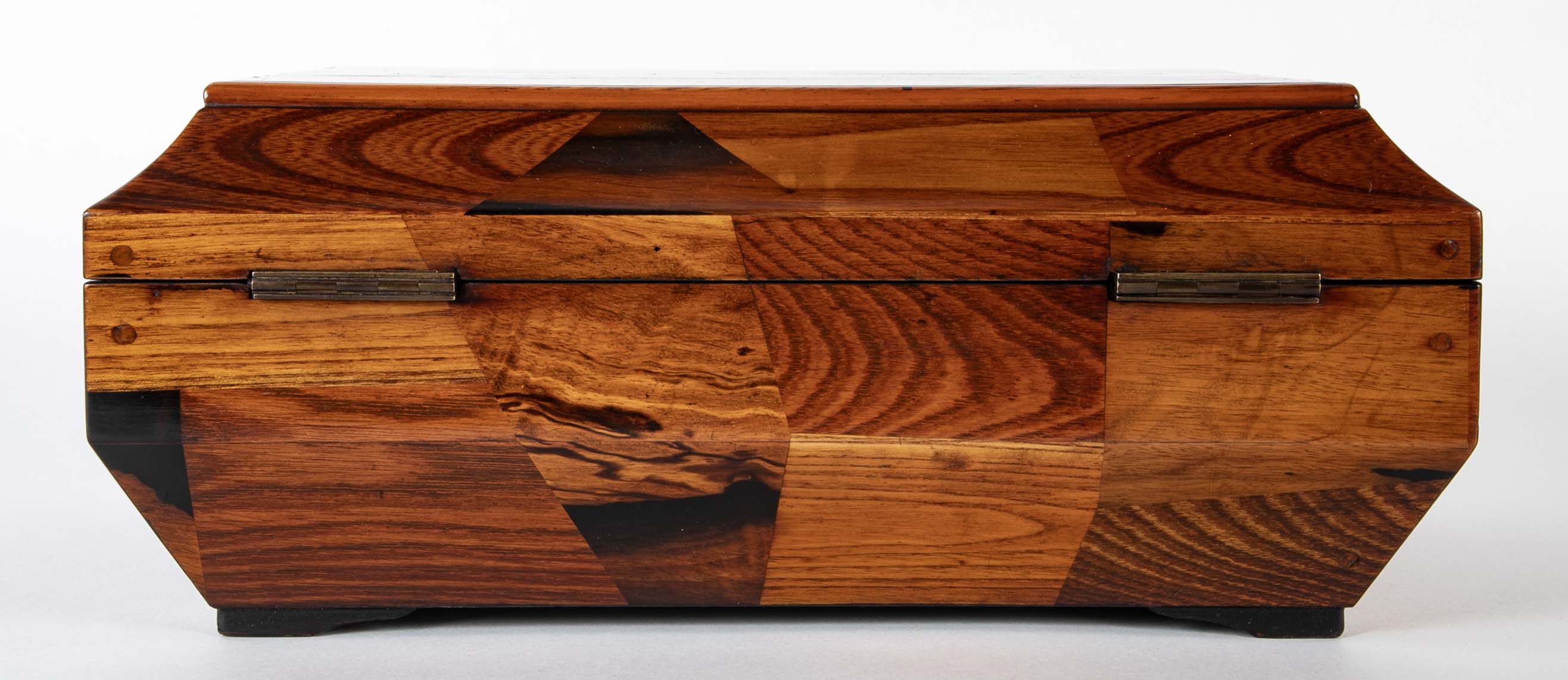 Japanese Sarcophagus Form Parquetry Inlaid Work Box
