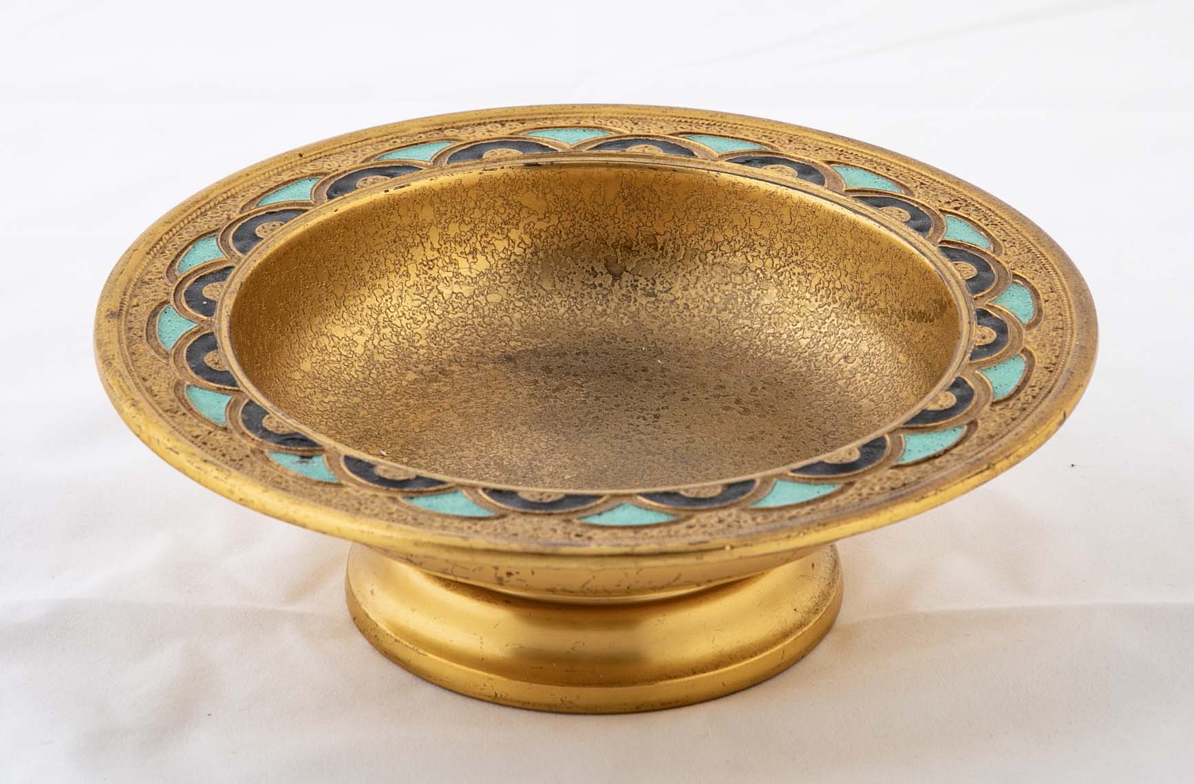 A Bronze & Enamel Compote by Louis C. Tiffany Furnaces Inc.