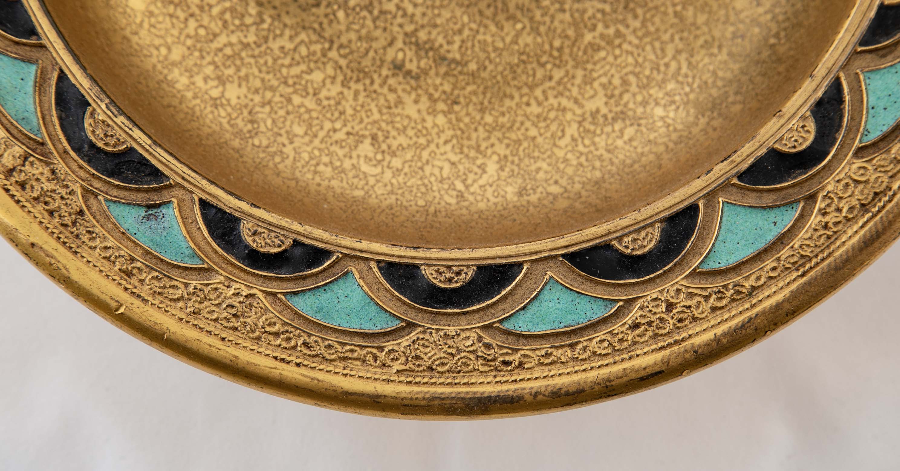A Bronze & Enamel Compote by Louis C. Tiffany Furnaces Inc.
