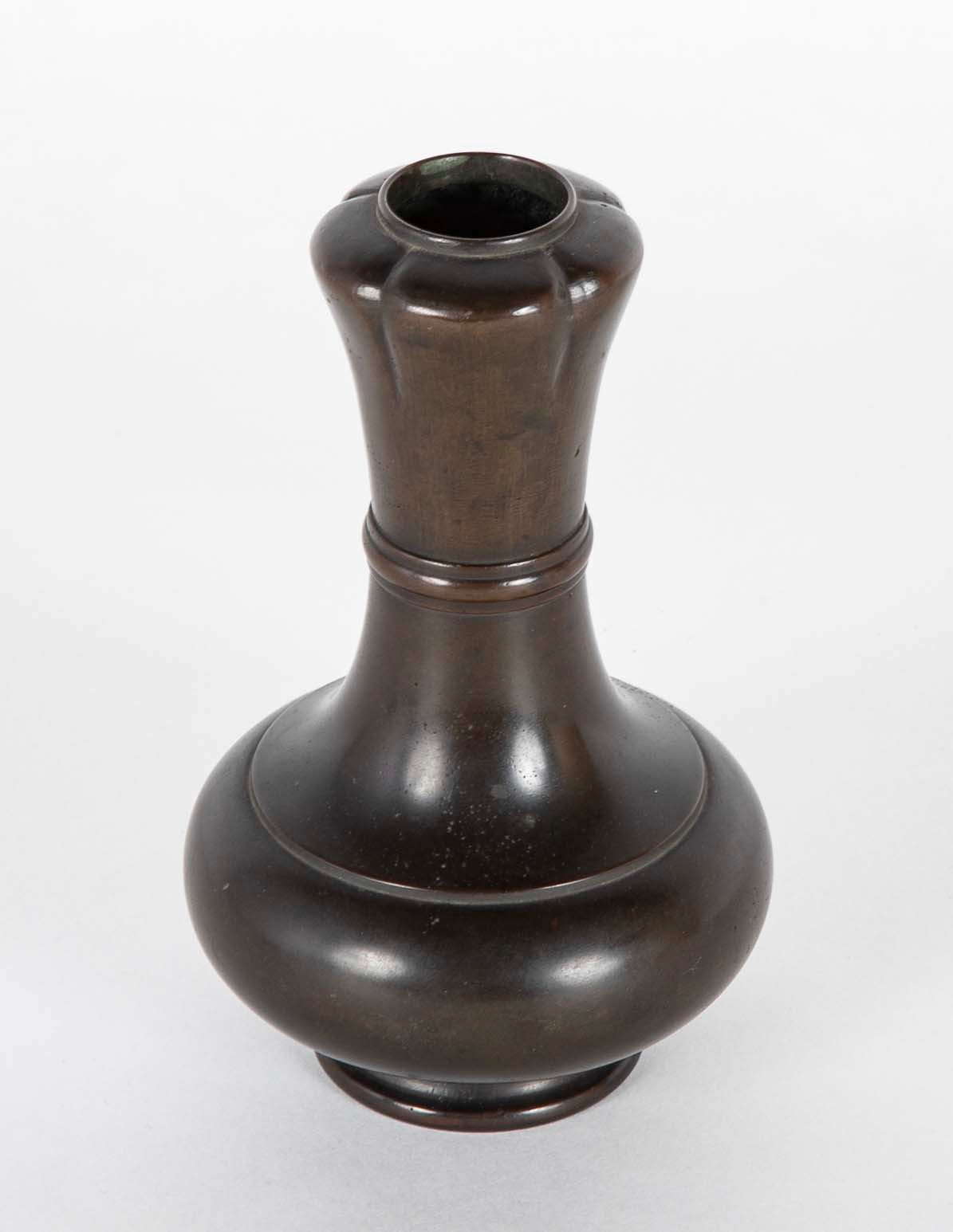 A Japanese Edo Period Bronze Lotus Blossom Vase