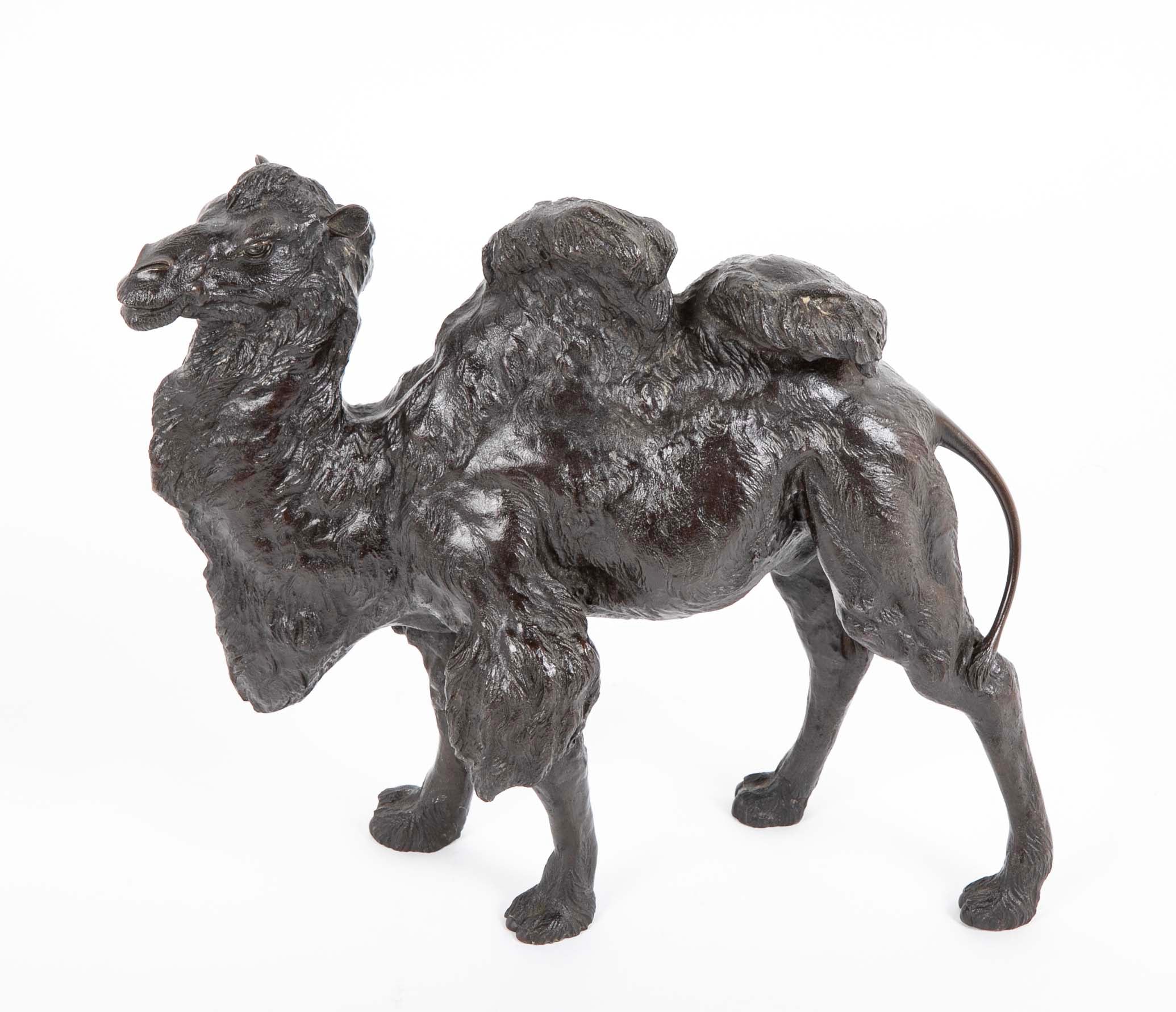 Japanese Meiji Period Bronze Bactrian Camel by Genryusai Seiya