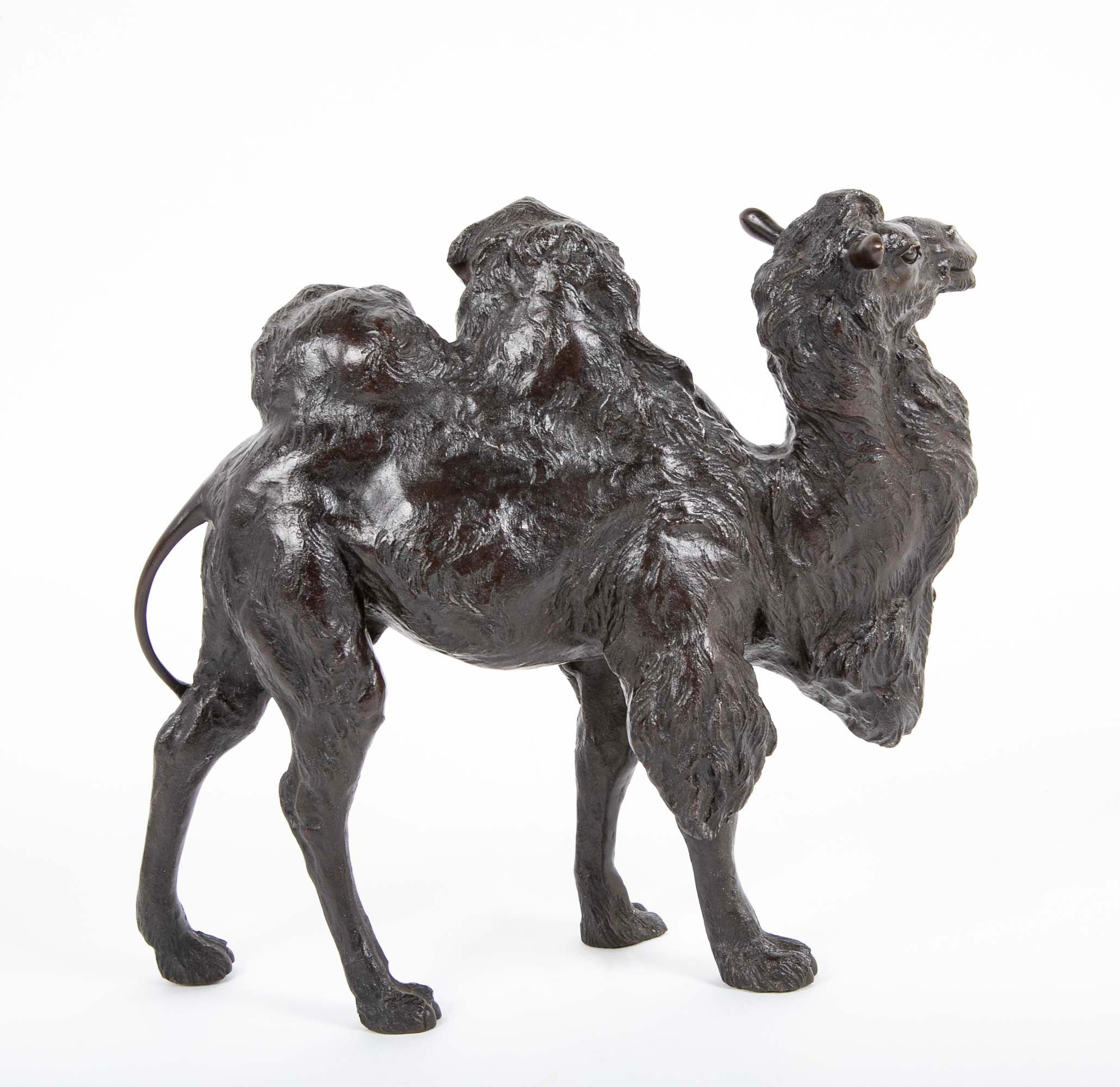 Japanese Meiji Period Bronze Bactrian Camel by Genryusai Seiya