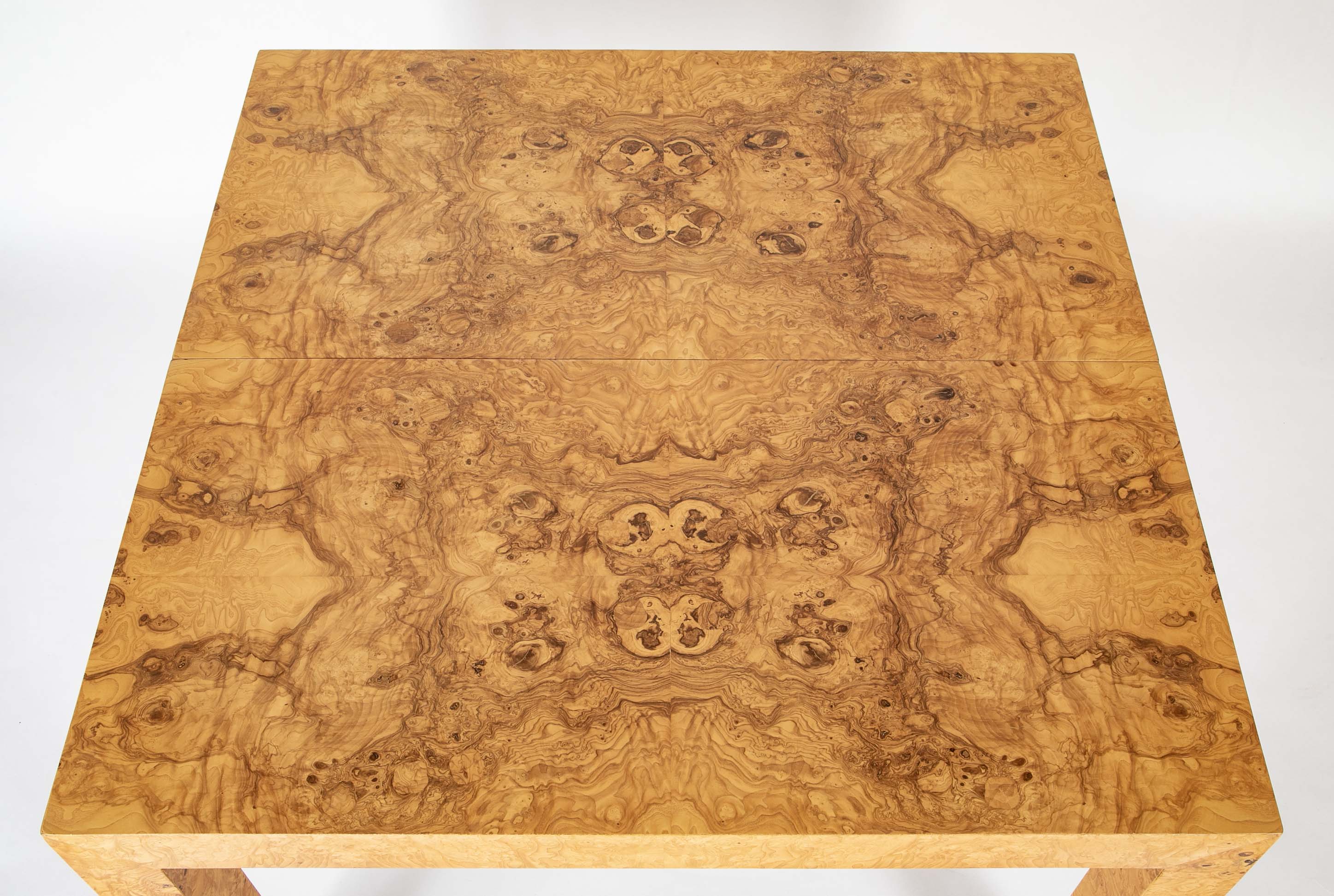 Milo Baughman for Thayer Coggin Maple Burl Veneer Dining Table