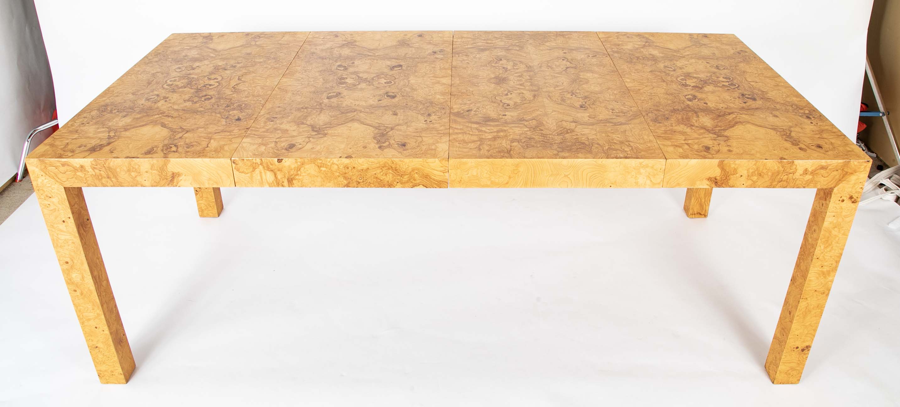 Milo Baughman for Thayer Coggin Maple Burl Veneer Dining Table