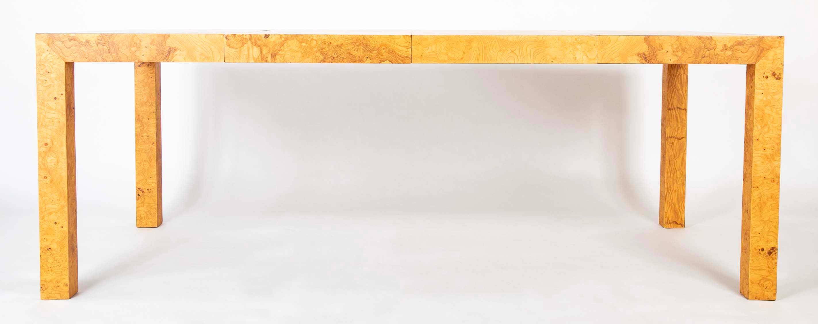 Milo Baughman for Thayer Coggin Maple Burl Veneer Dining Table
