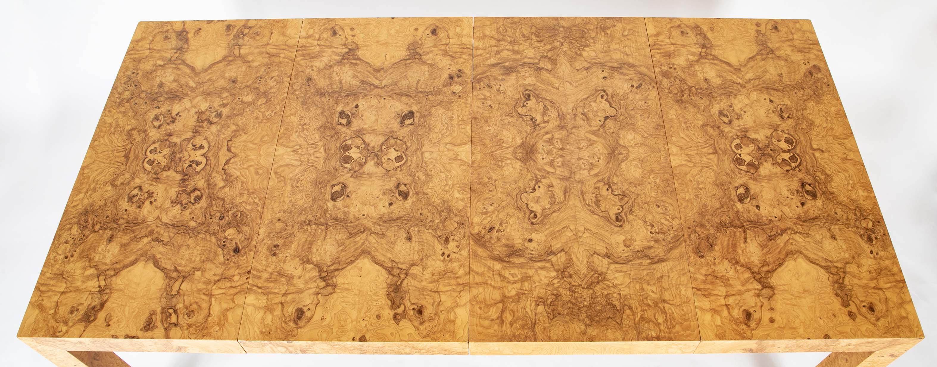 Milo Baughman for Thayer Coggin Maple Burl Veneer Dining Table