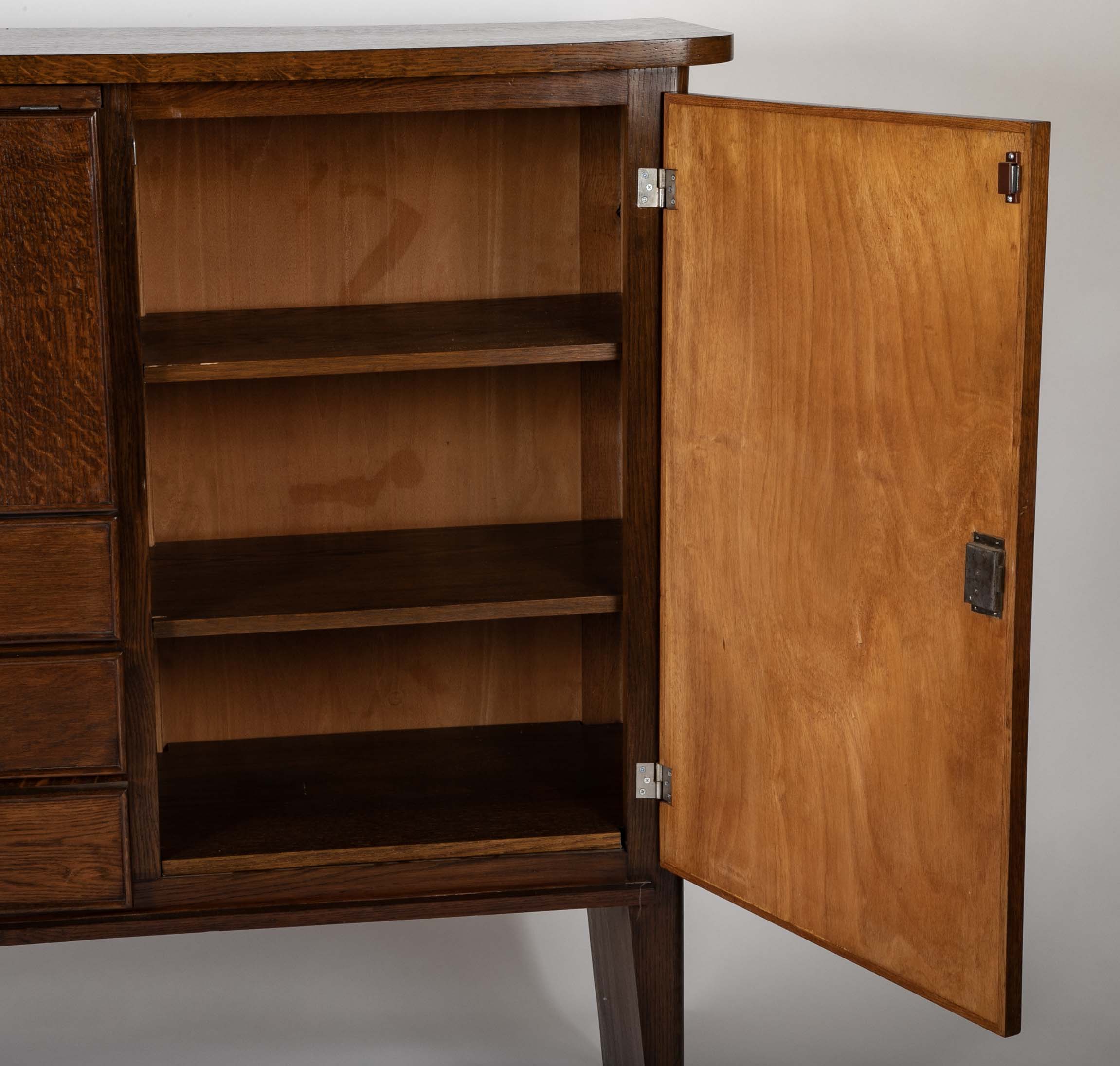 An Oak and Aluminum Cabinet by Rene Gabriel