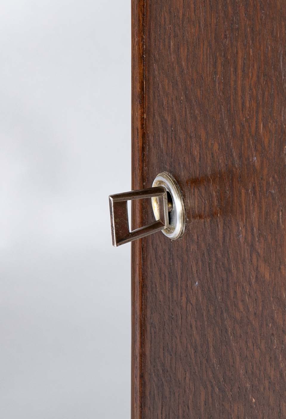An Oak and Aluminum Cabinet by Rene Gabriel