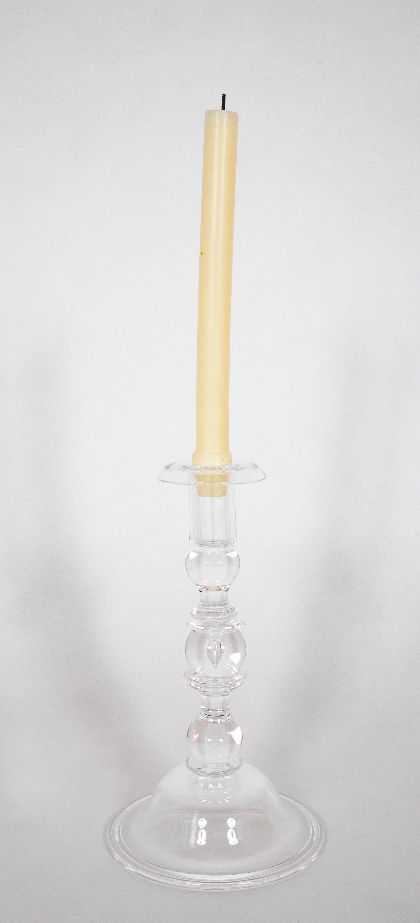 Pair of Steuben "Teardrop" Glass Candlesticks