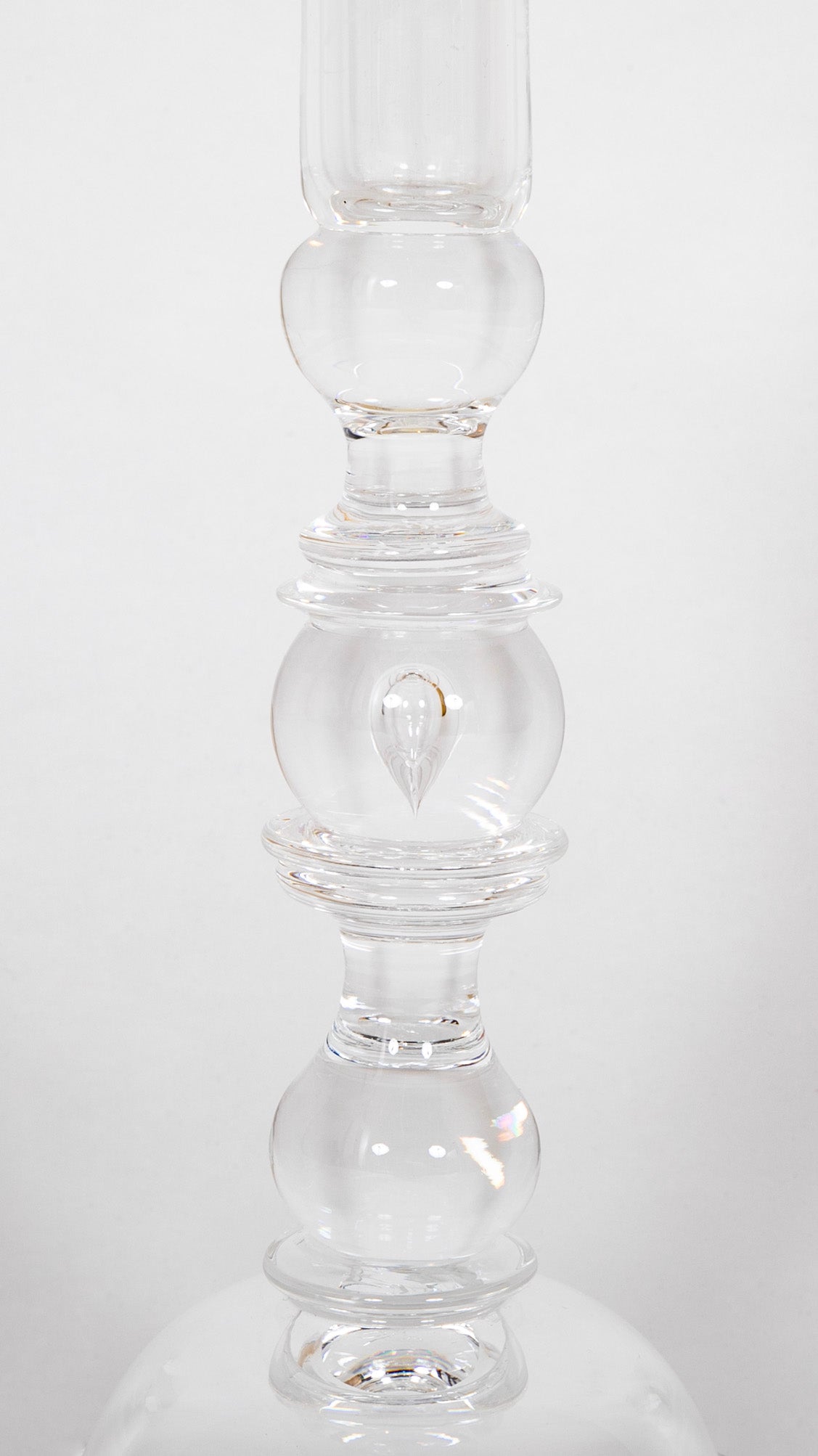 Pair of Steuben "Teardrop" Glass Candlesticks