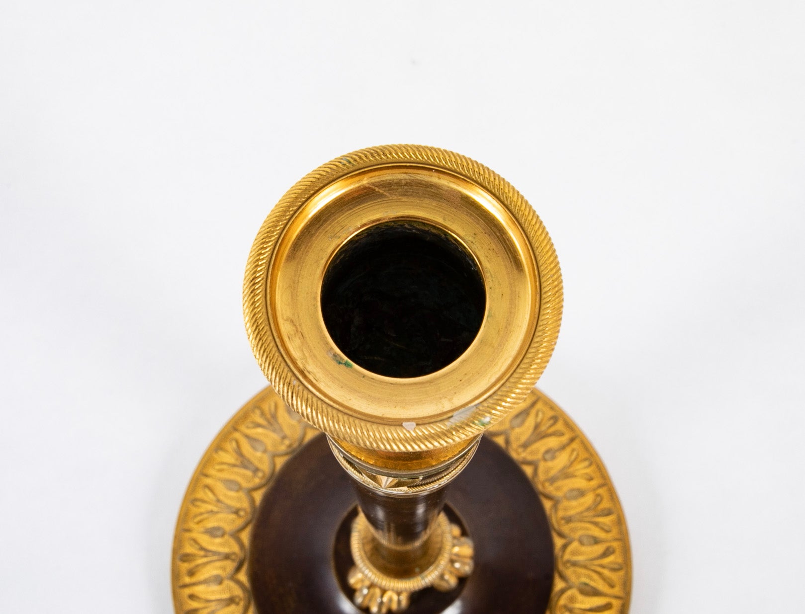 A Pair of French 19th Century Empire Candlesticks