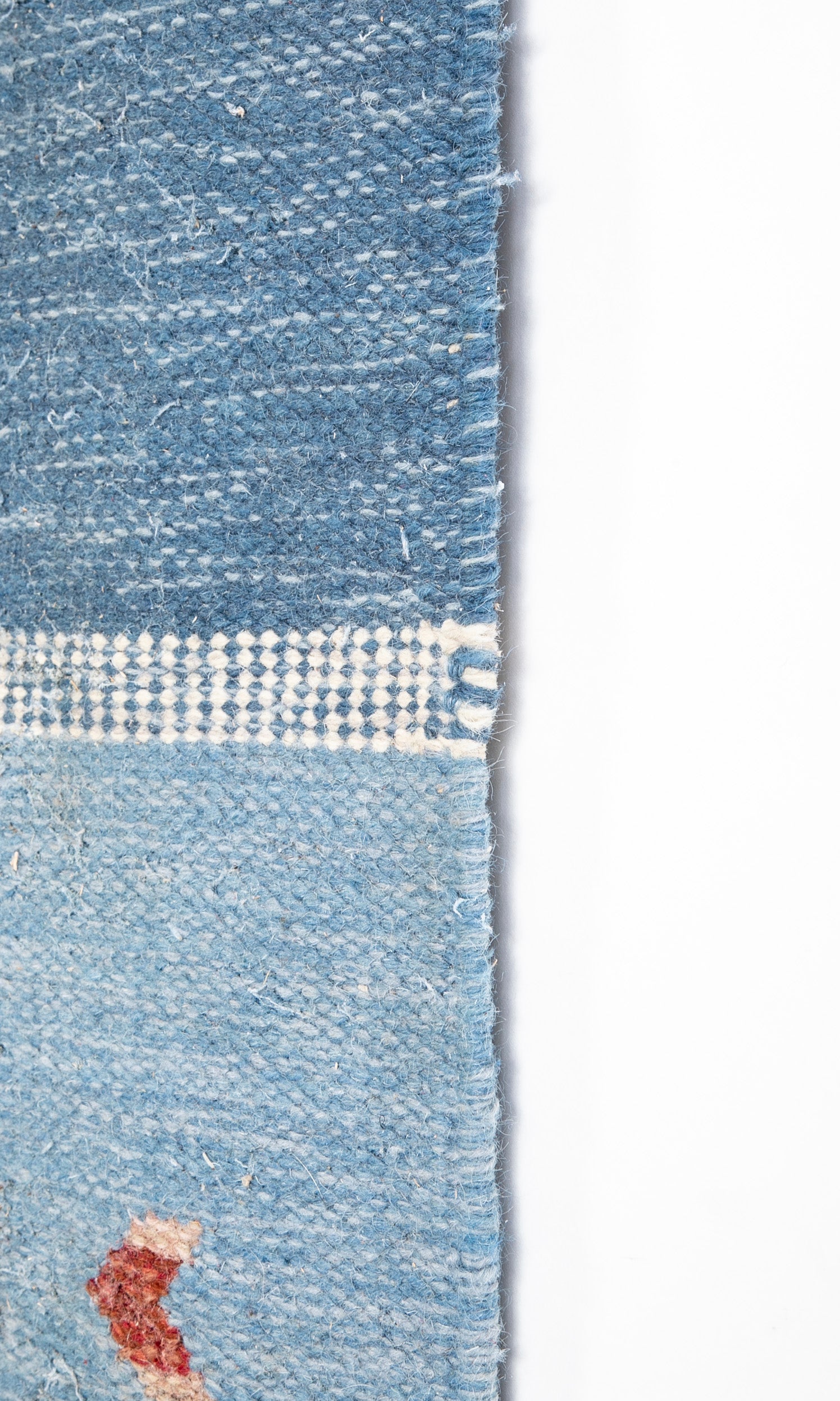 Mid-Century Swedish Blue Flat Weave Rug