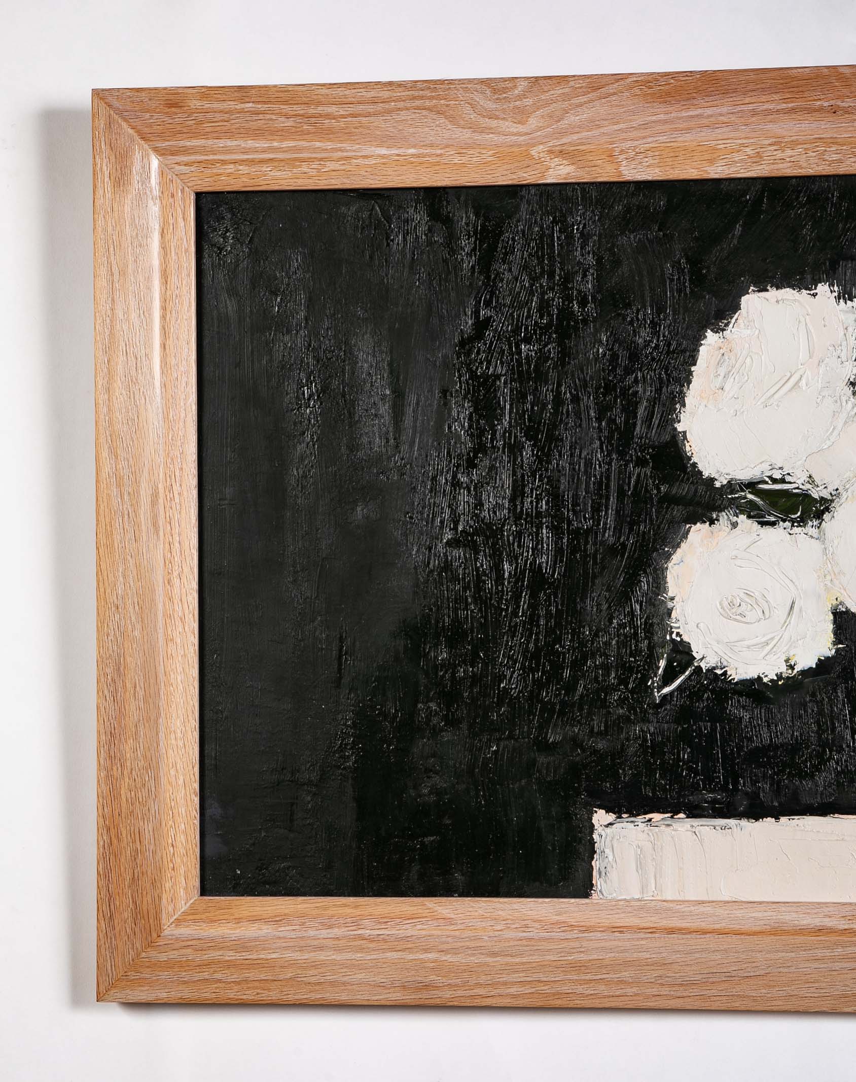 "Bouquet de Roses Blanches" Oil on Canvas by Bernard Cathelin