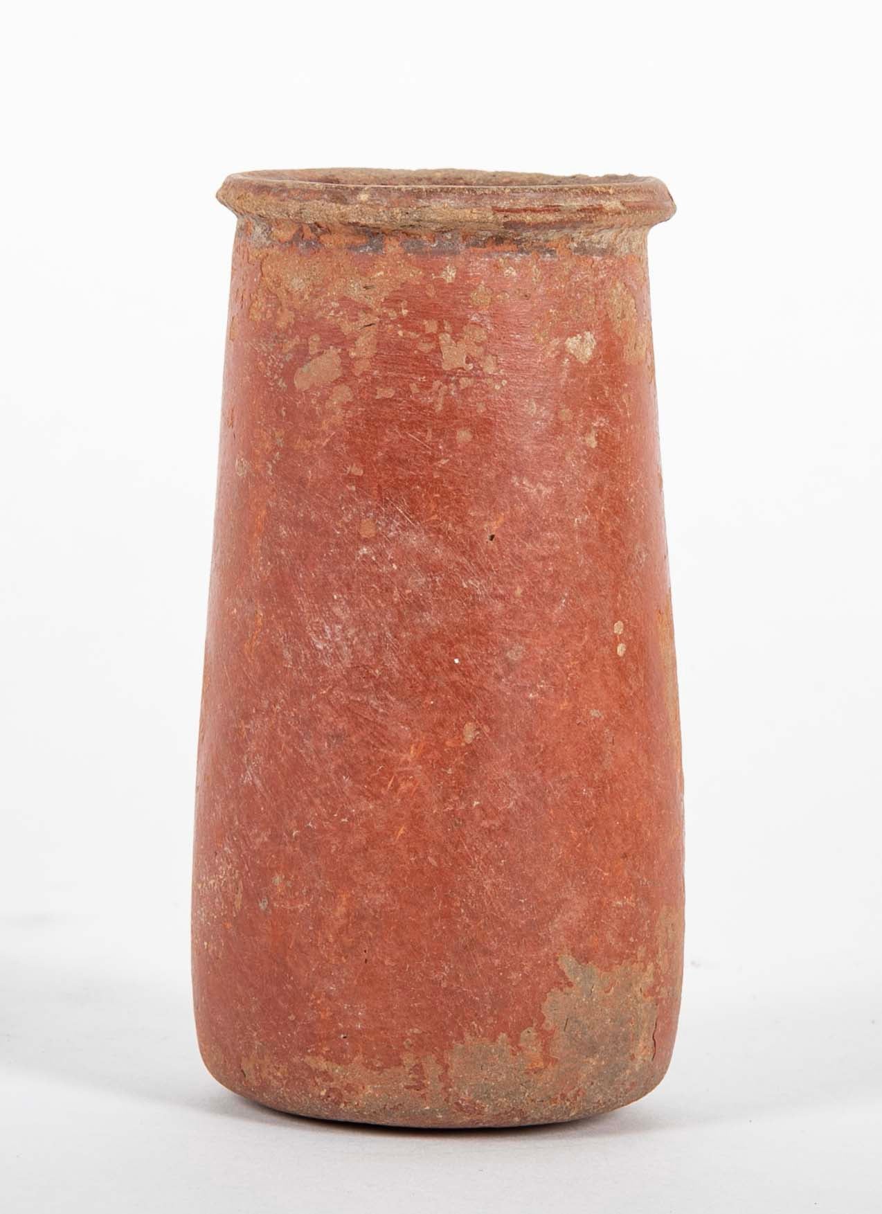 Straight Sided Red Clay Vessel
