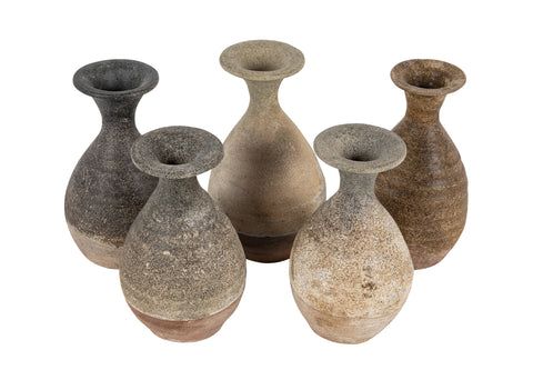 Group of Five Asian Pottery Bottle Vases   Priced Individually at $290 EACH