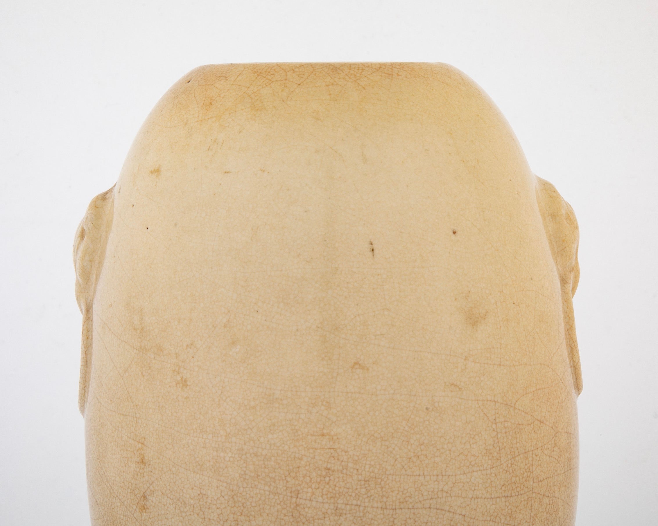 Chinese Cream Crackle Glazed Ovoid Vase