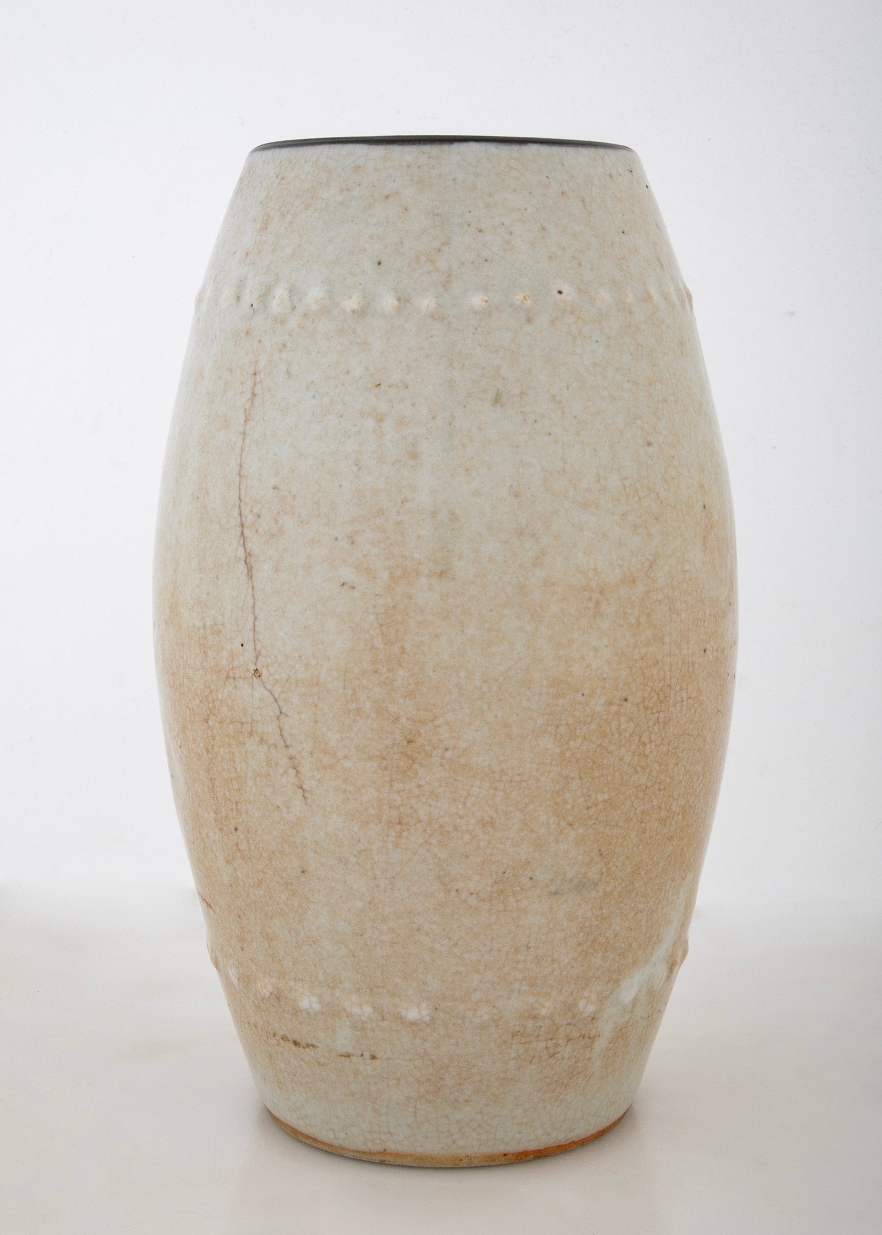 Cream Crackle Glaze Qing Dynasty Vase