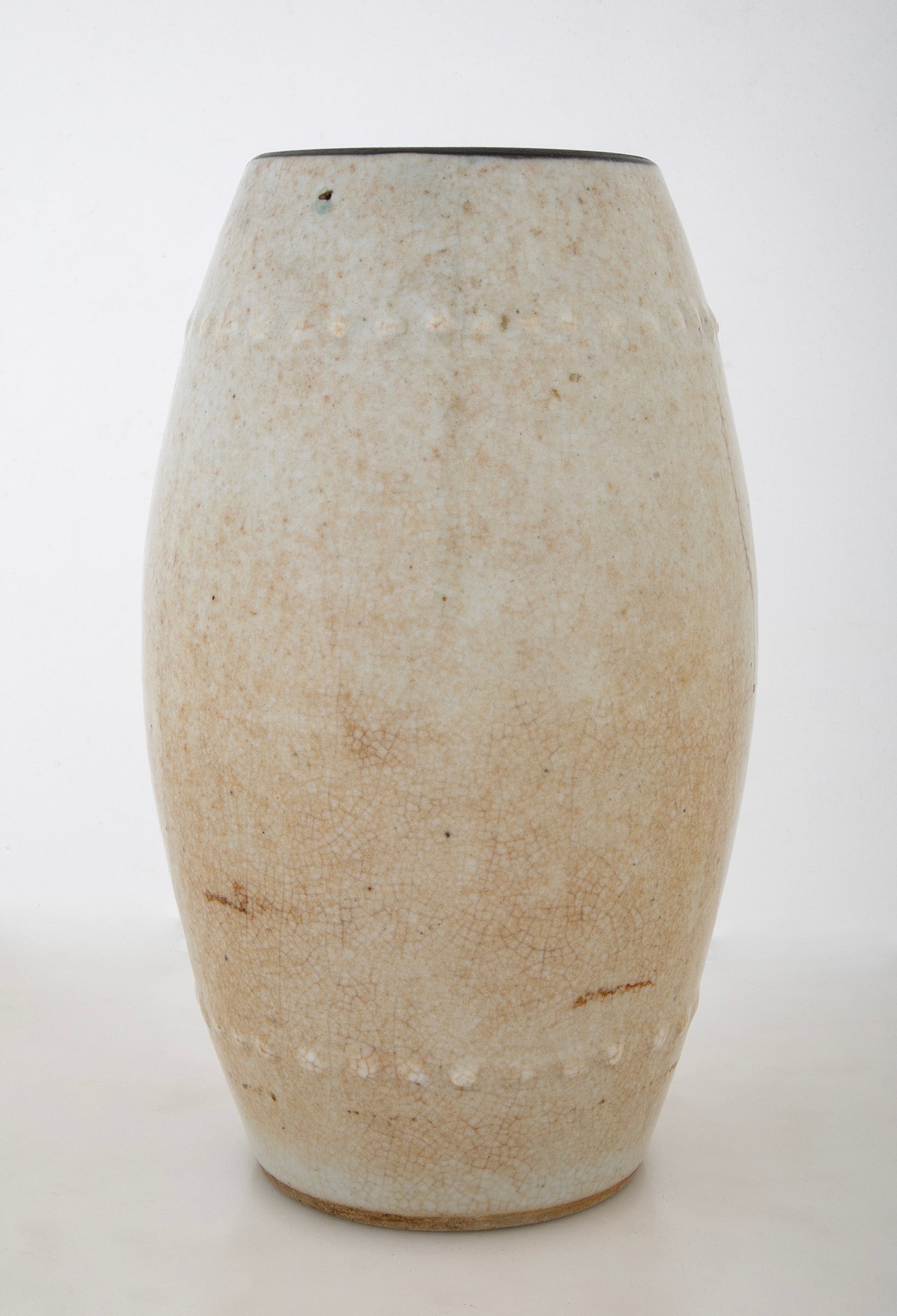 Cream Crackle Glaze Qing Dynasty Vase