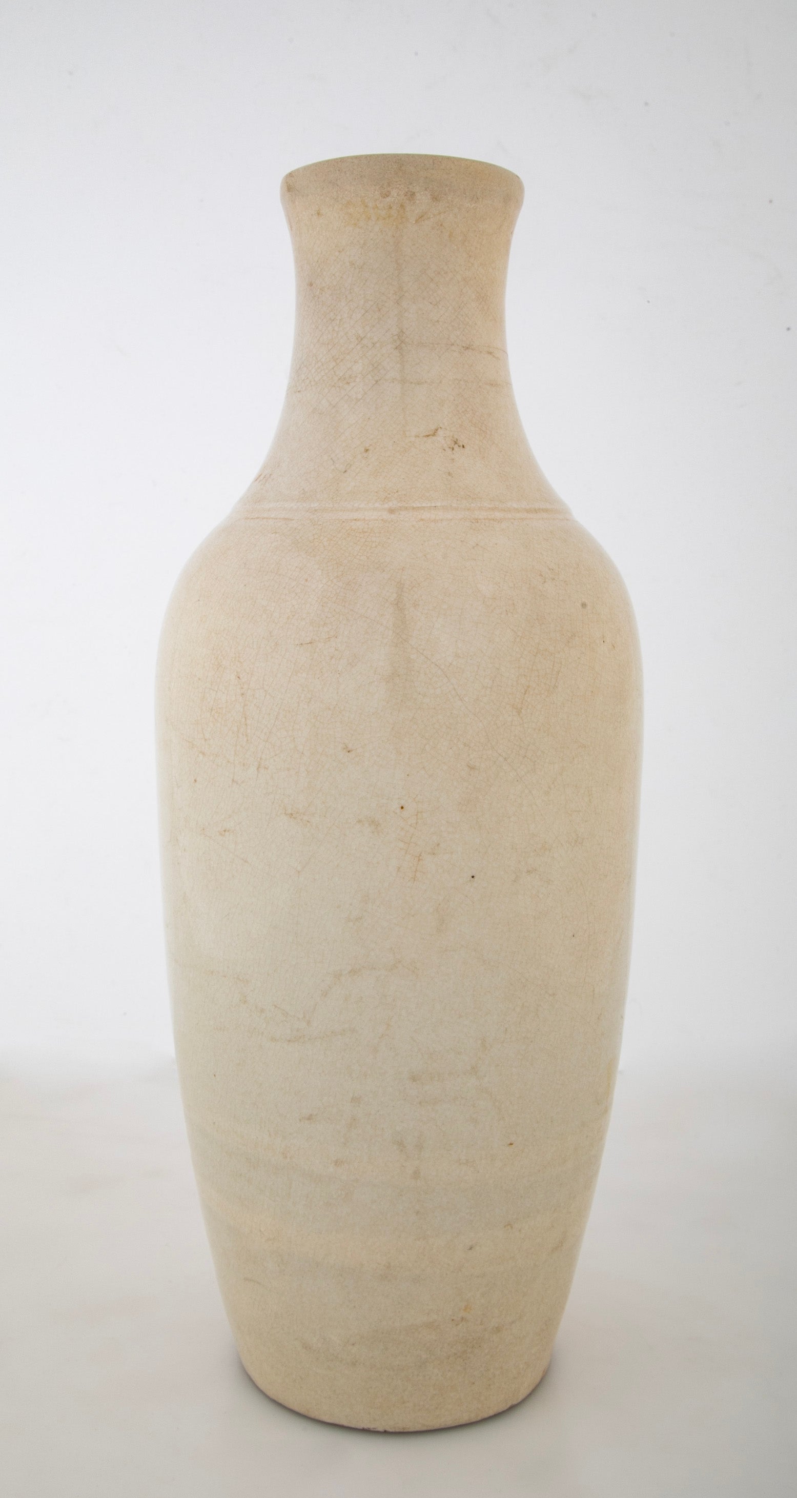 Chinese Cream Crackle Glaze Qing Dynasty Vase