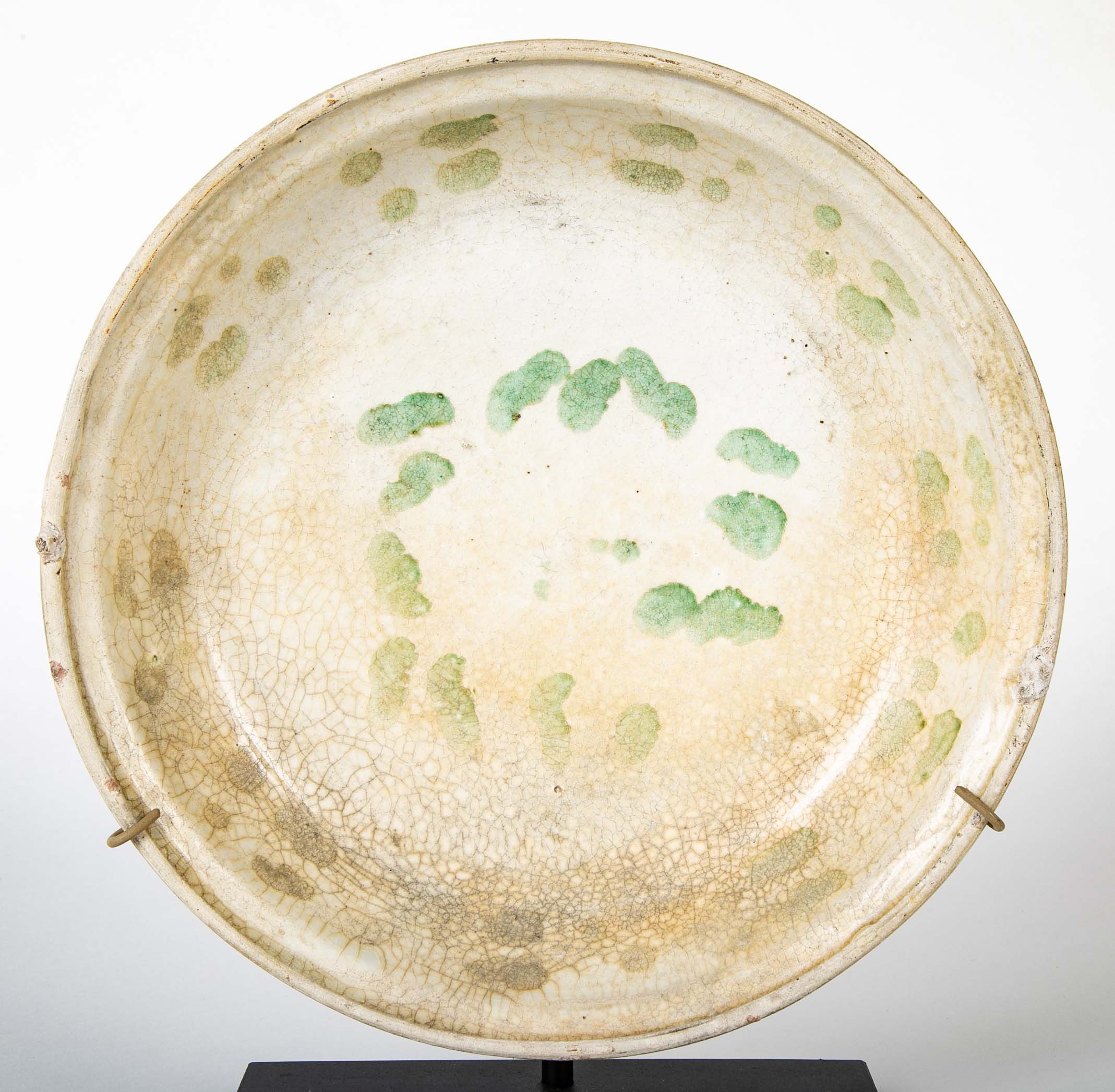 15th Century Vietnamese Green Enamel Bowl with Creamy Glaze