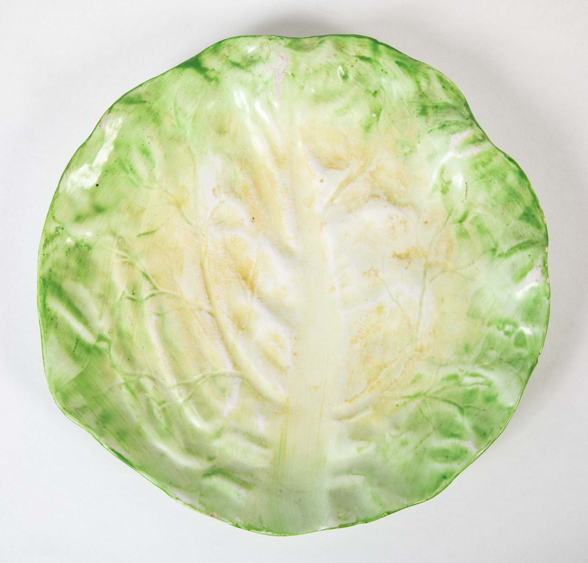 Set of Wannopee Majolica Lettuce Leaves