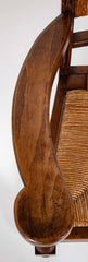 French Wood Armchair with Rush Seat & Back by Charles Dudouyt - 3  Priced Individually
