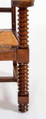 French Wood Armchair with Rush Seat & Back by Charles Dudouyt - 3  Priced Individually