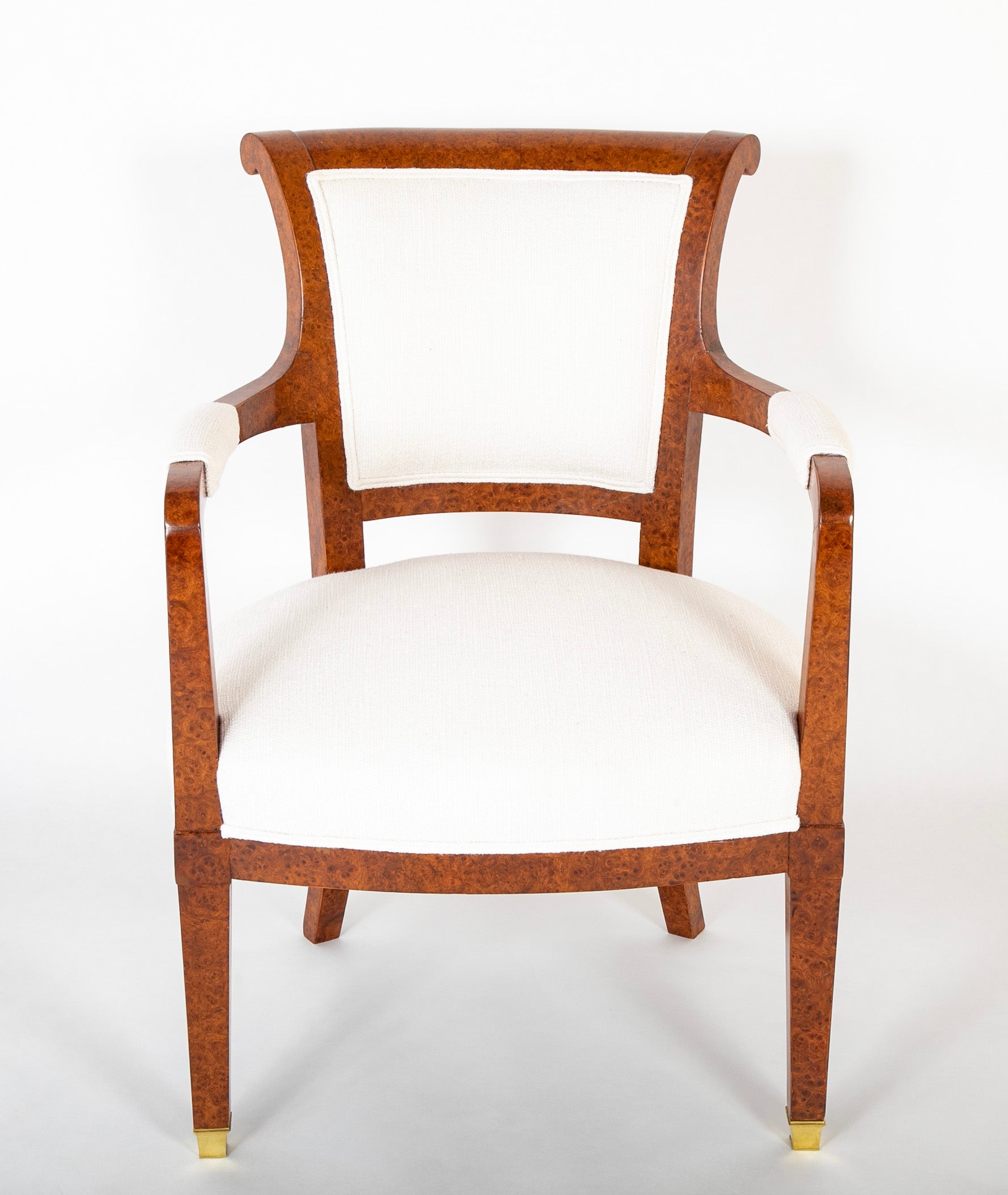 19th Century Armchair Veneered in Baltic Amboyna Wood