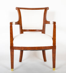 19th Century Armchair Veneered in Baltic Amboyna Wood