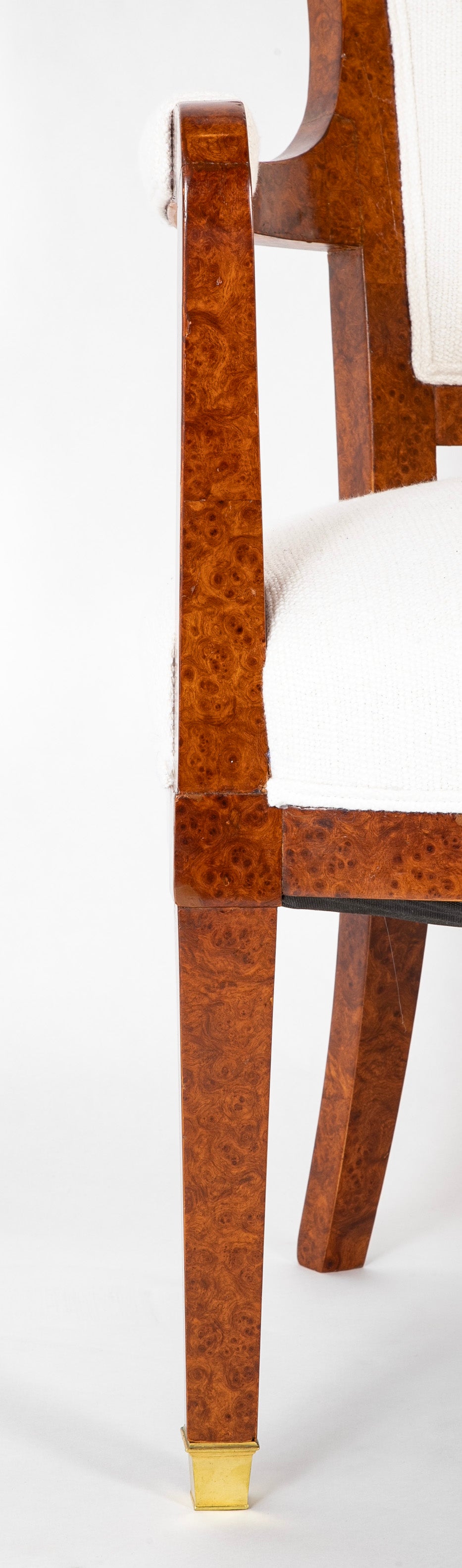 19th Century Armchair Veneered in Baltic Amboyna Wood