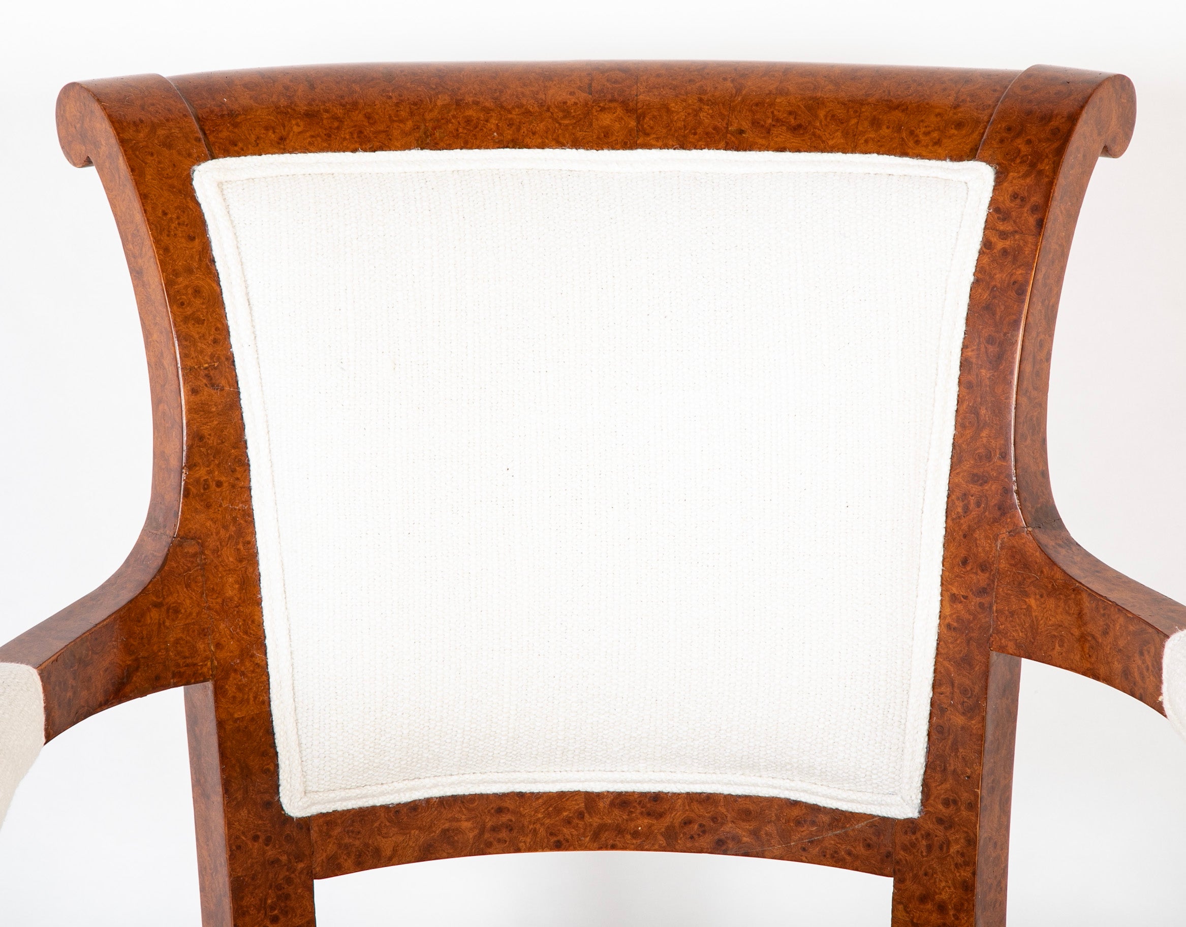 19th Century Armchair Veneered in Baltic Amboyna Wood