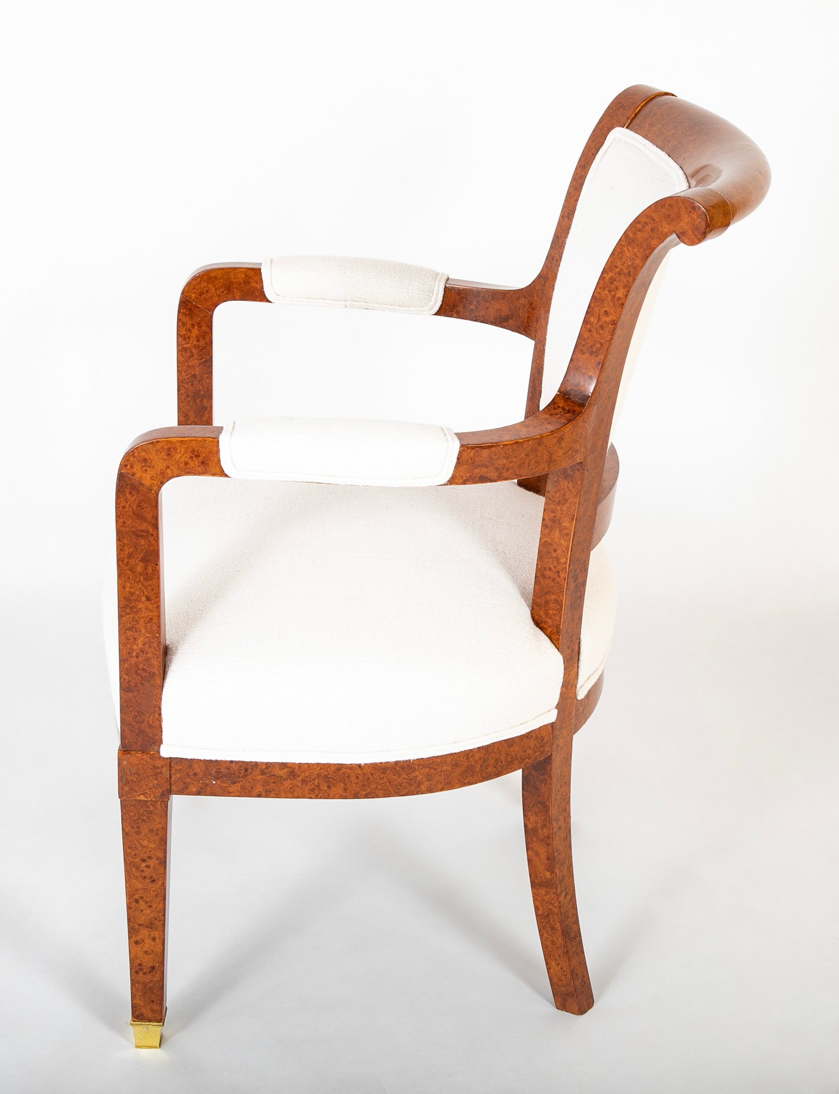 19th Century Armchair Veneered in Baltic Amboyna Wood