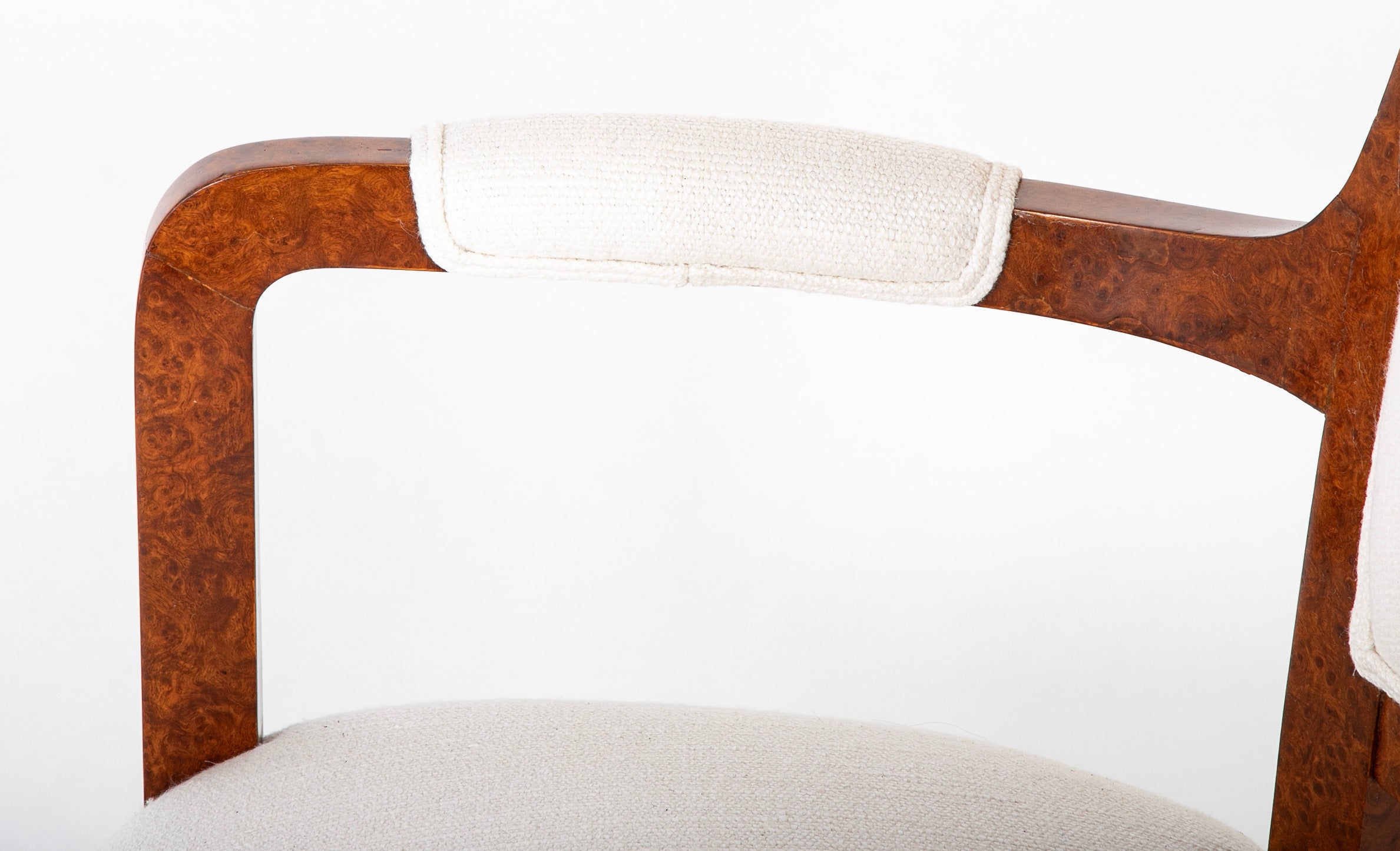 19th Century Armchair Veneered in Baltic Amboyna Wood