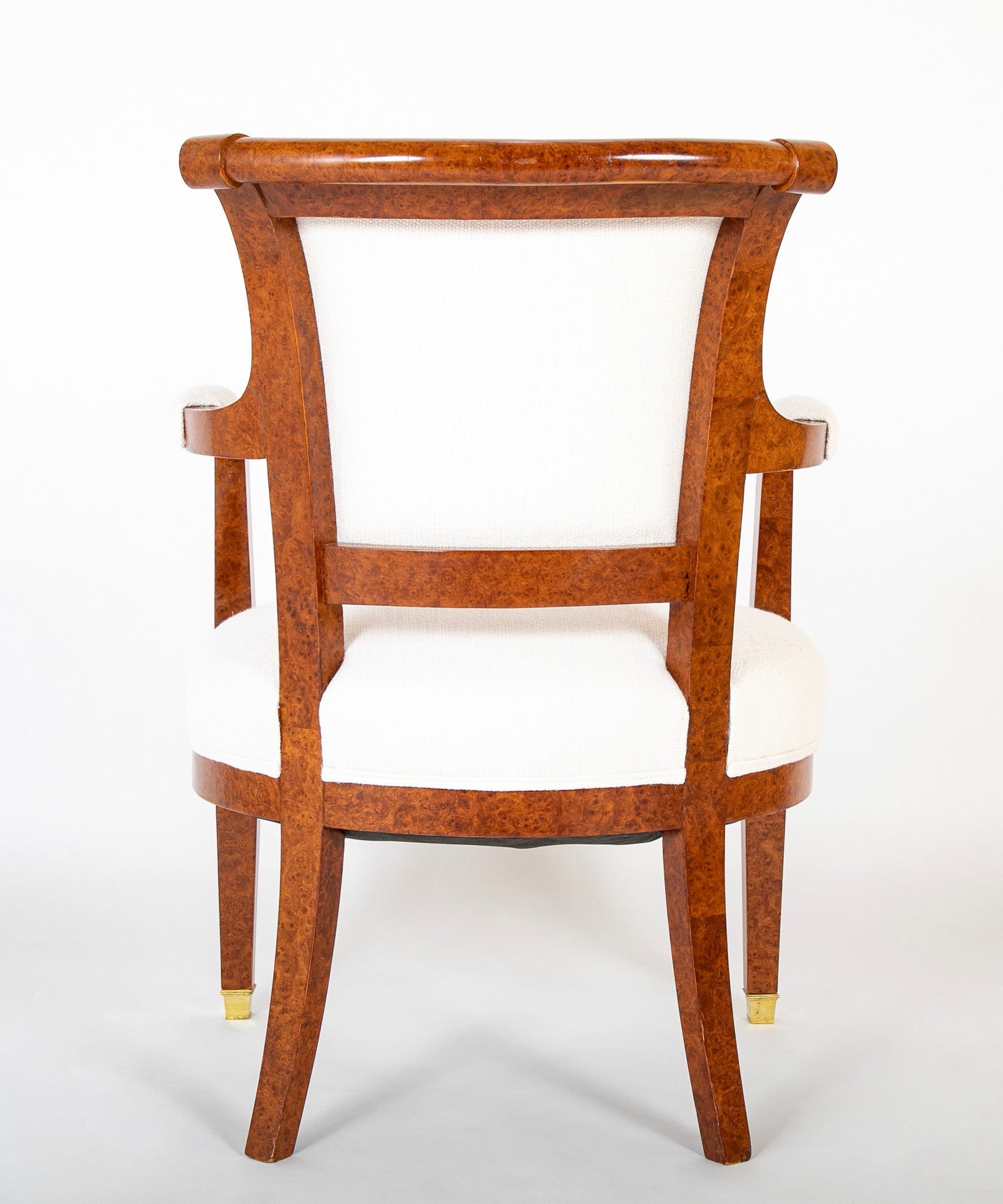 19th Century Armchair Veneered in Baltic Amboyna Wood