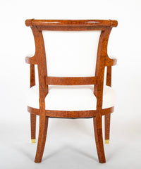 19th Century Armchair Veneered in Baltic Amboyna Wood