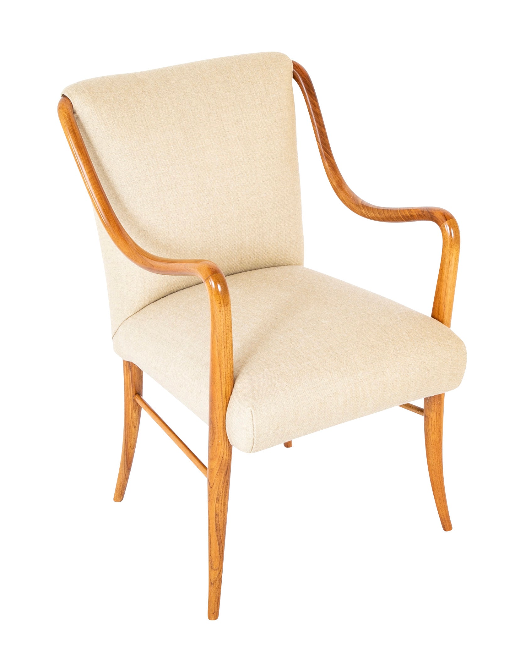 Set of Four Mid-Century Armchairs in Wood by Italian Designer Paolo Buffa