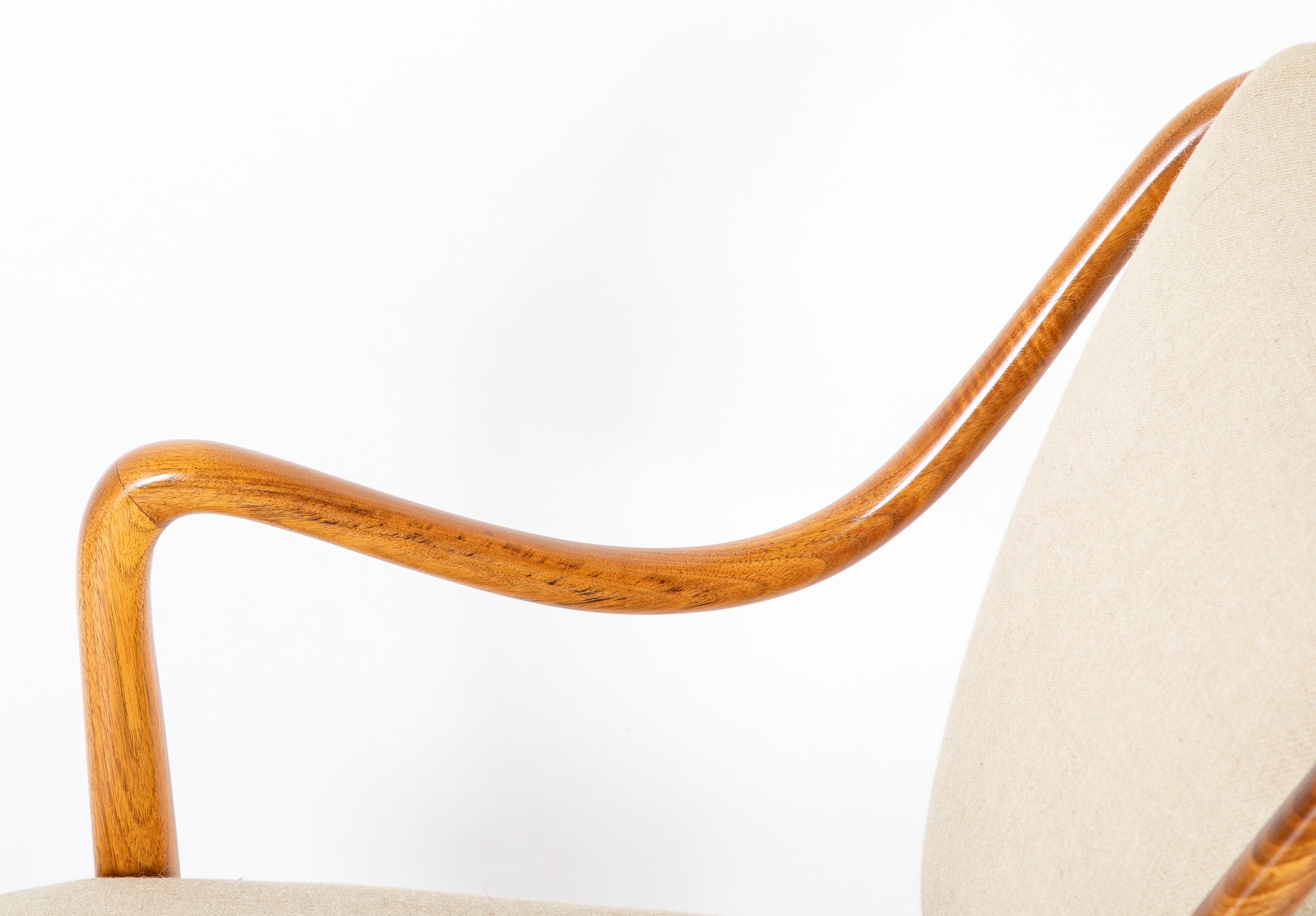Set of Four Mid-Century Armchairs in Wood by Italian Designer Paolo Buffa