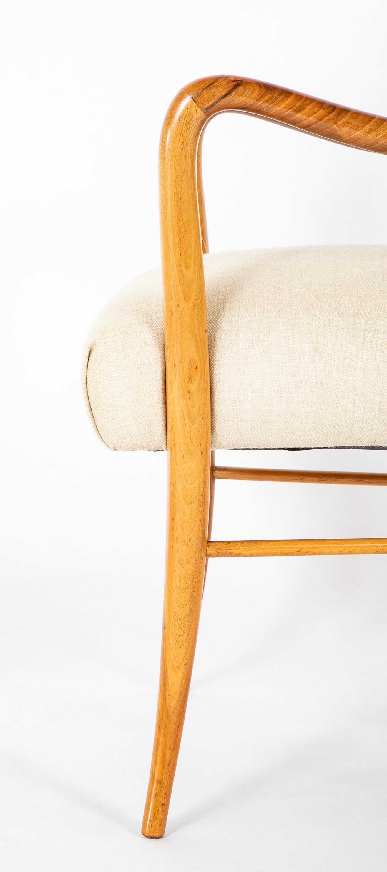 Set of Four Mid-Century Armchairs in Wood by Italian Designer Paolo Buffa