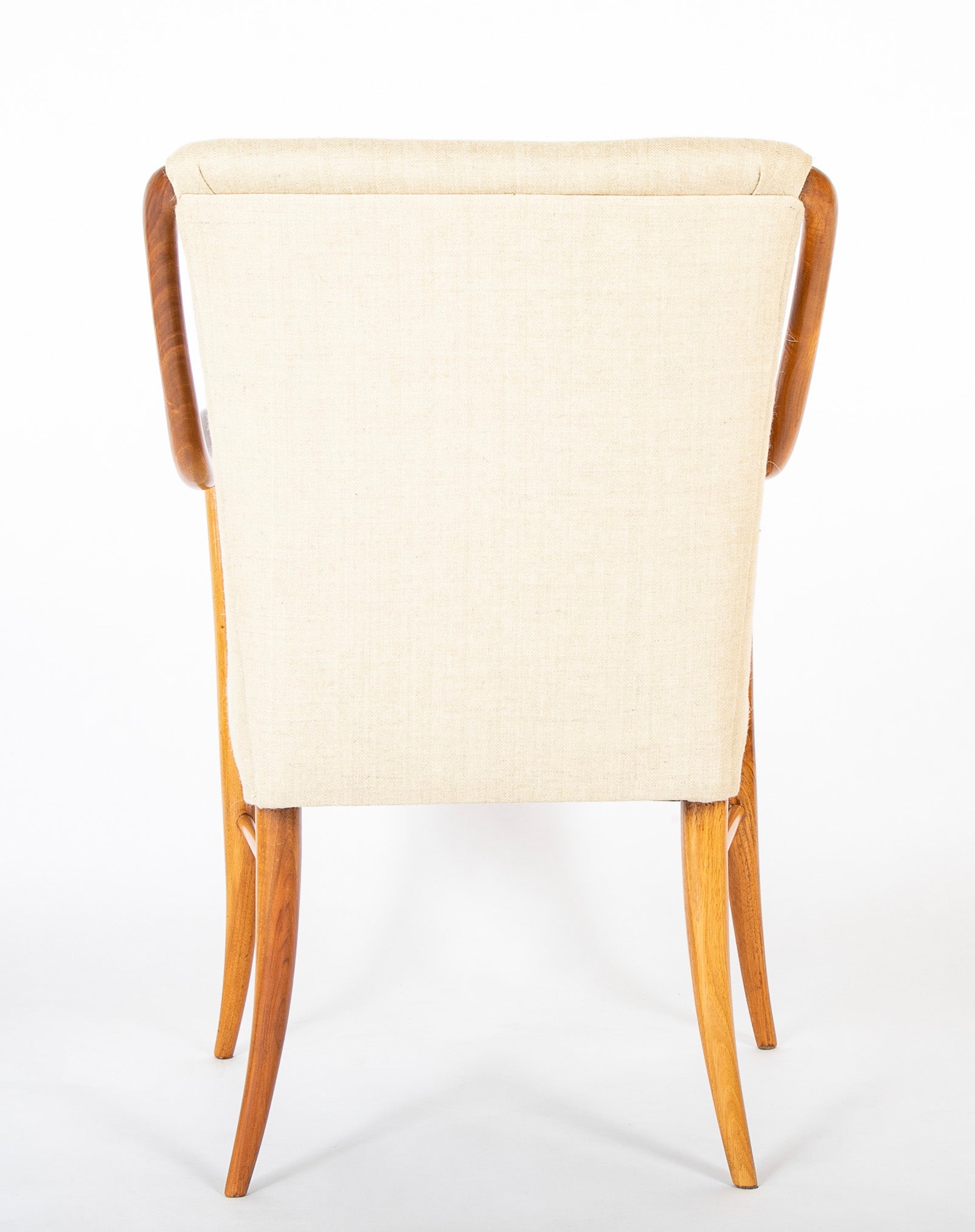 Set of Four Mid-Century Armchairs in Wood by Italian Designer Paolo Buffa