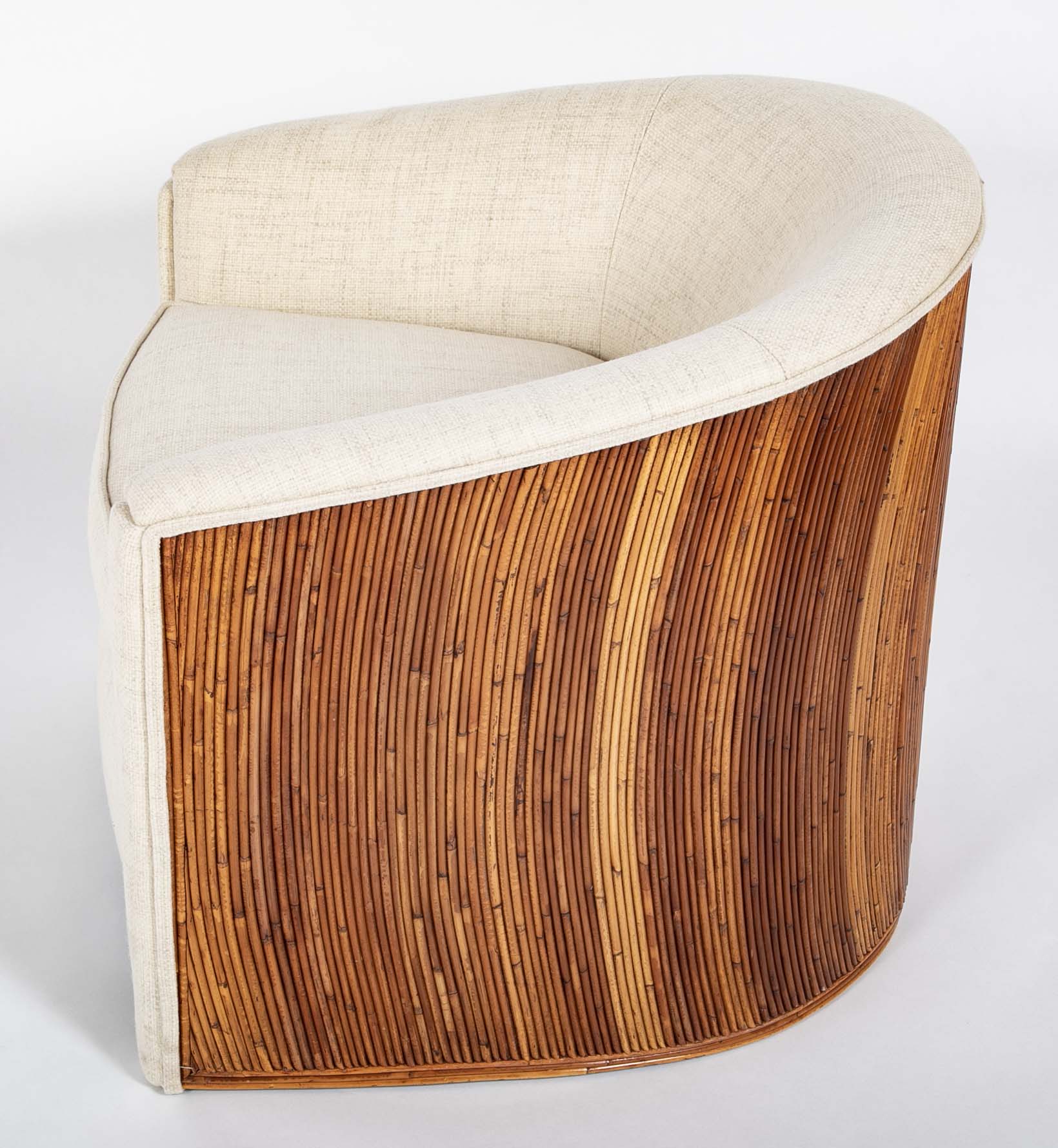 Mid-Century Pencil Rattan Club Chair in Style of Gabriella Crespi