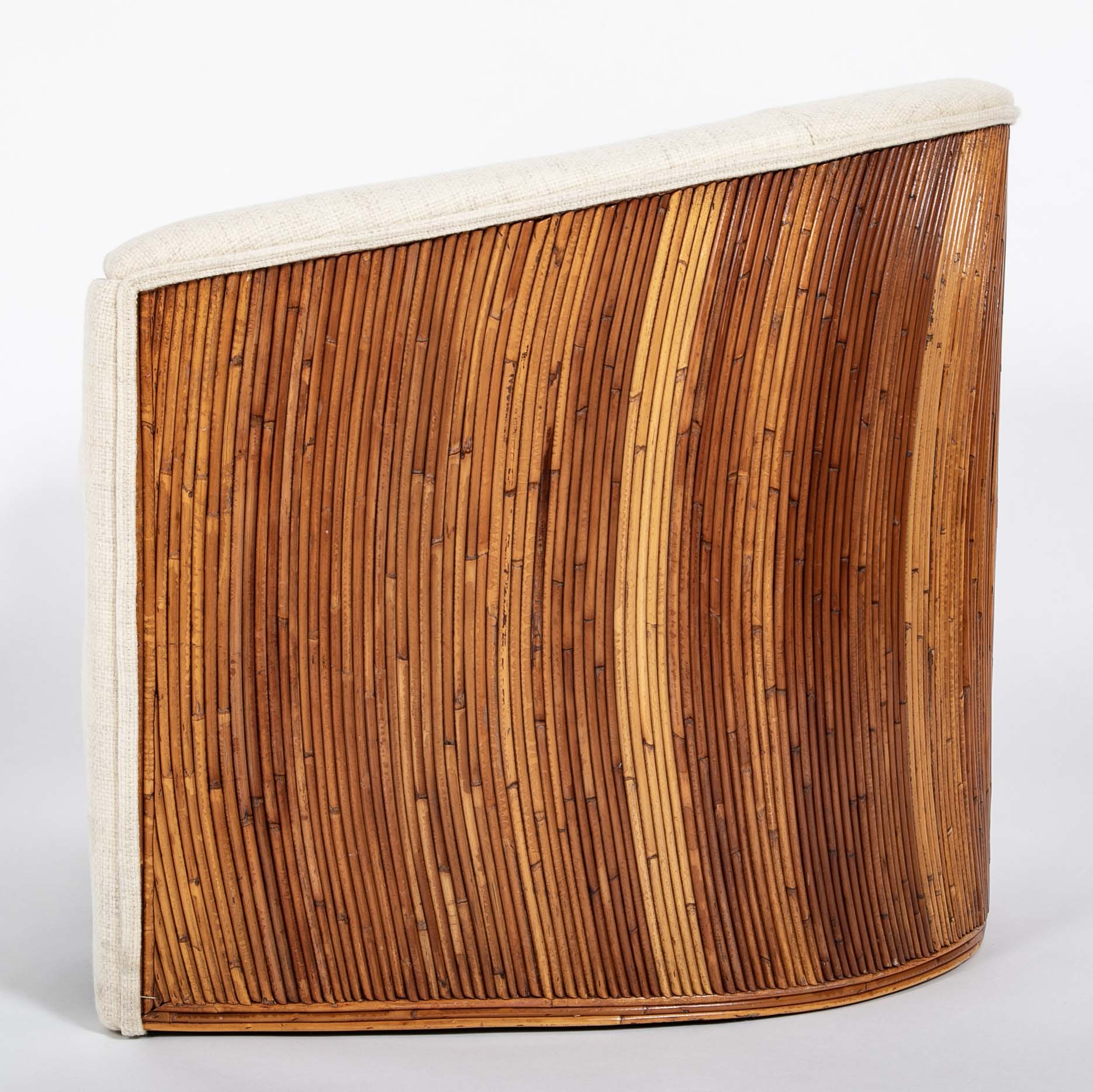 Mid-Century Pencil Rattan Club Chair in Style of Gabriella Crespi