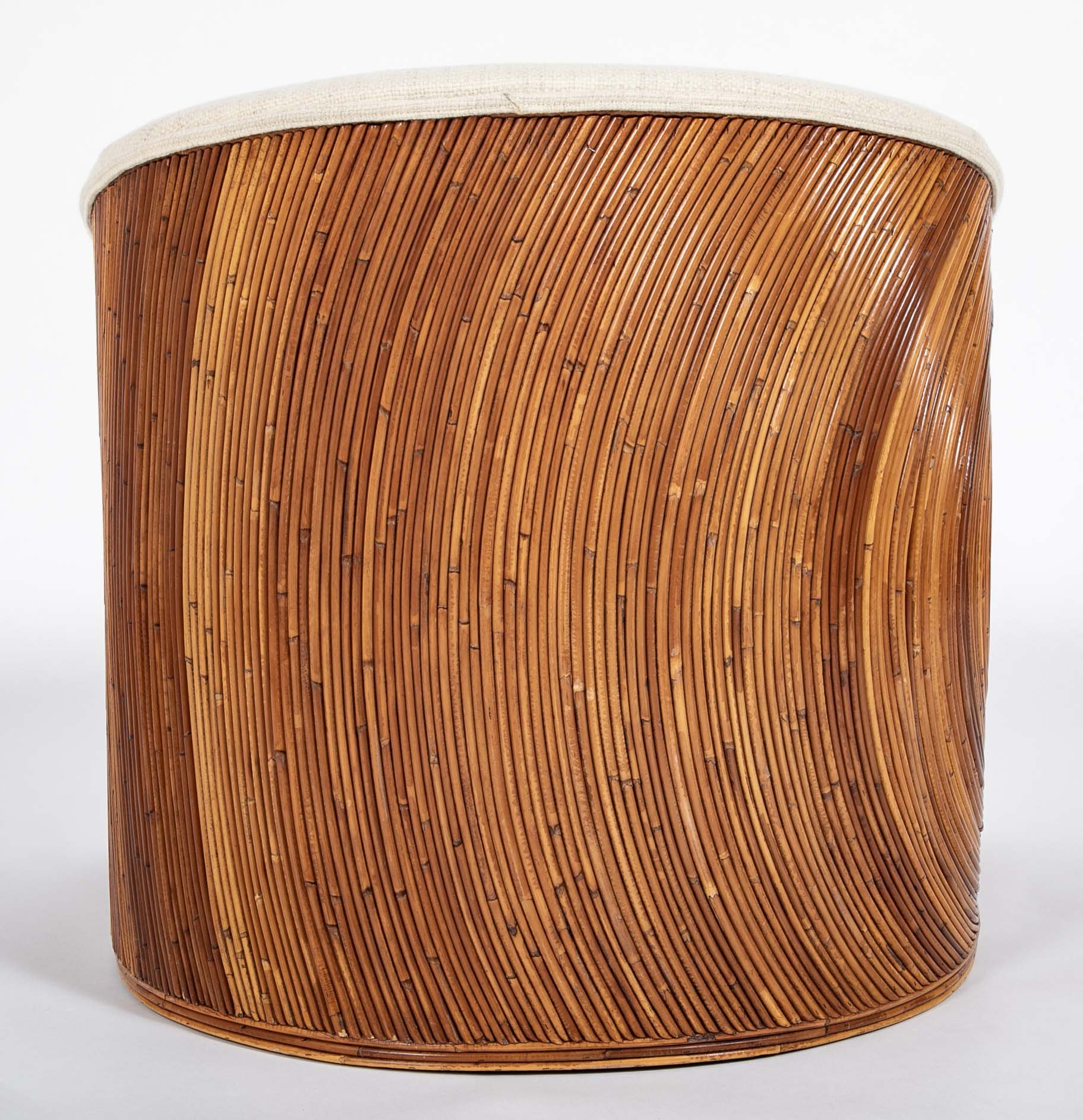 Mid-Century Pencil Rattan Club Chair in Style of Gabriella Crespi