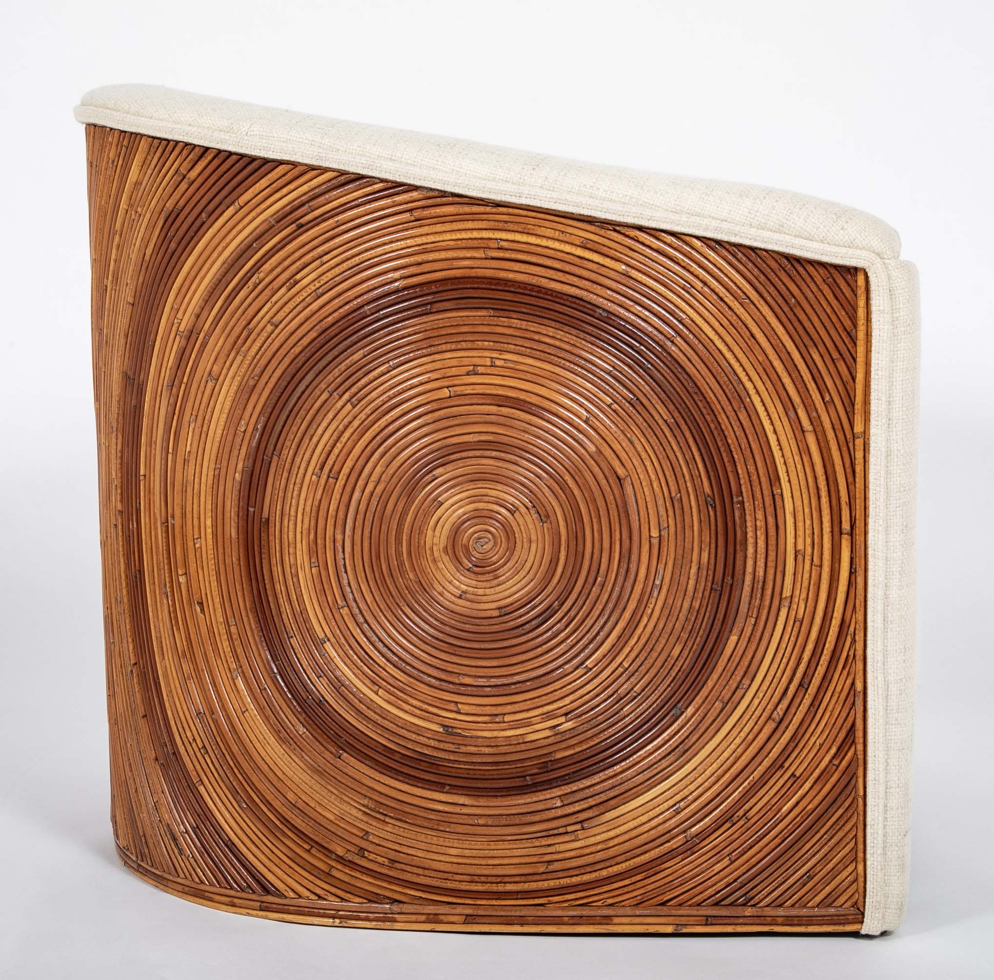 Mid-Century Pencil Rattan Club Chair in Style of Gabriella Crespi