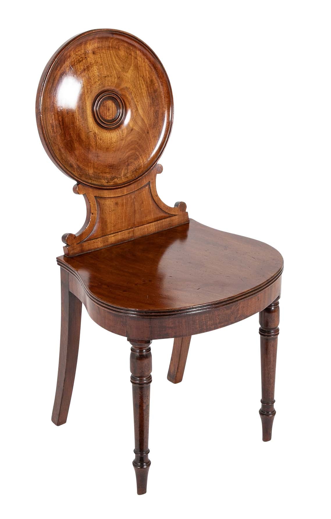 Early 19th Century English Mahogany Hall Chair