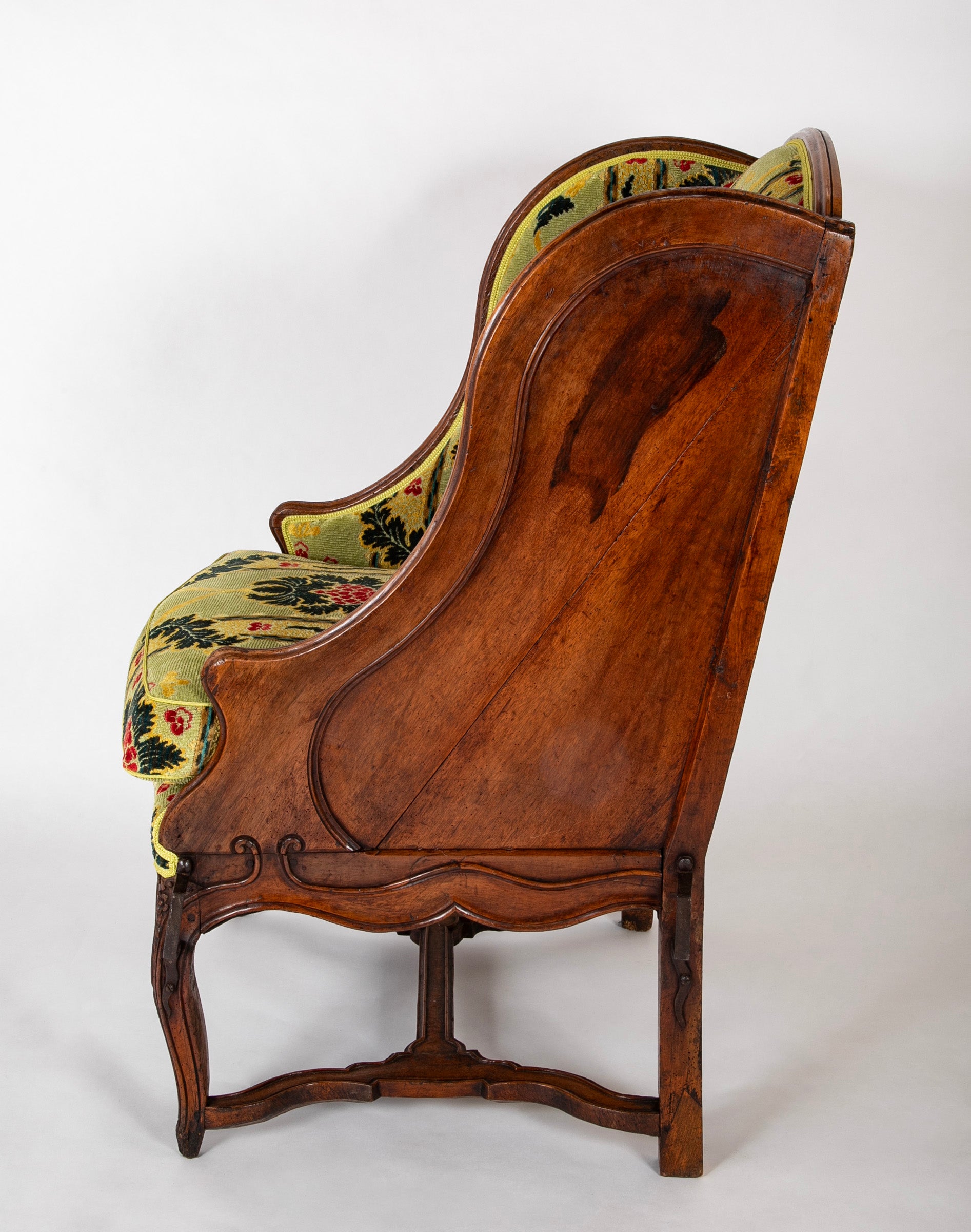 A Grand Scale French Louis XV Period Carved Walnut Armchair