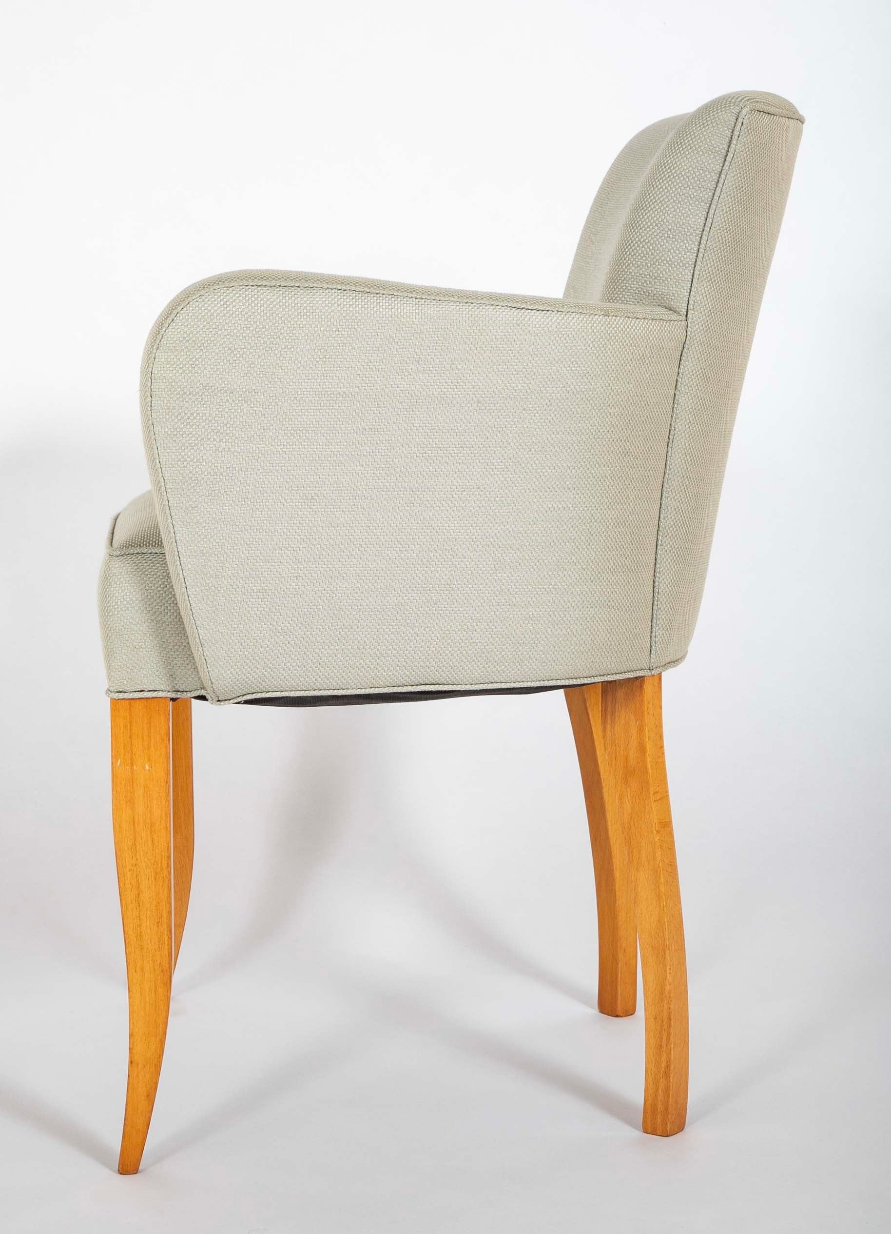 Pair of Jean Pascaud Upholstered Armchairs