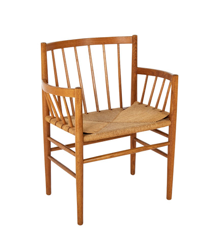 A Jorgen Baemark for FDB Mobler Oak Framed Armchair with Papercord Seat