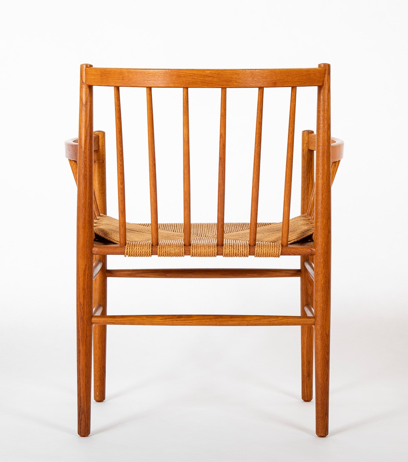 A Jorgen Baemark for FDB Mobler Oak Framed Armchair with Papercord Seat