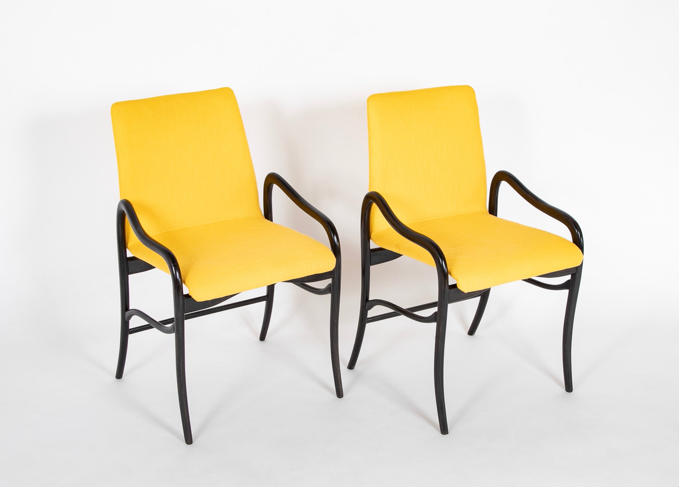 A Set of 8 Sculptural Italian Dining Chairs Attributed to Malatesta & Mason