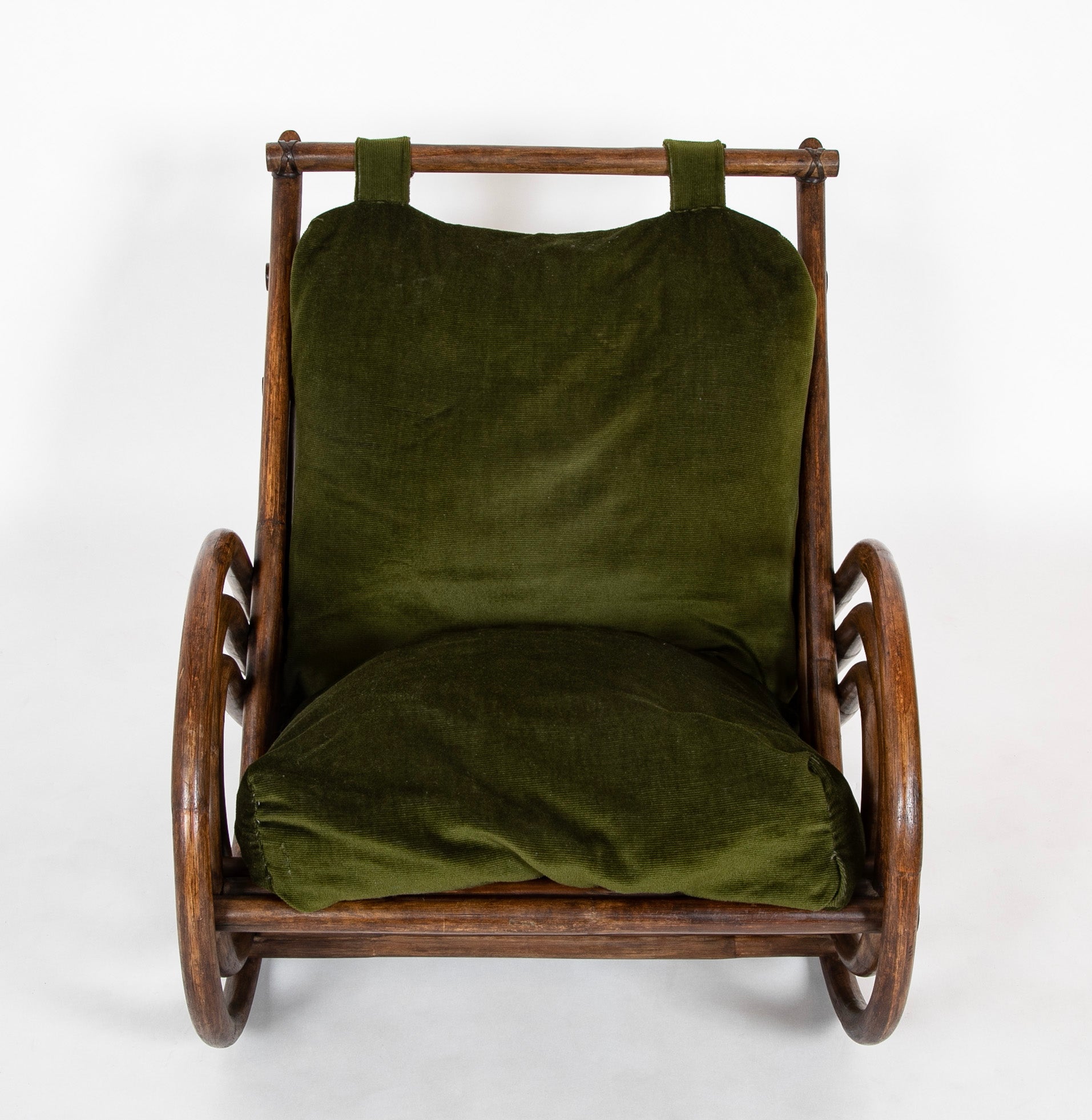 Pair of French Armchairs Having Triple Bent Bamboo Back & Arms